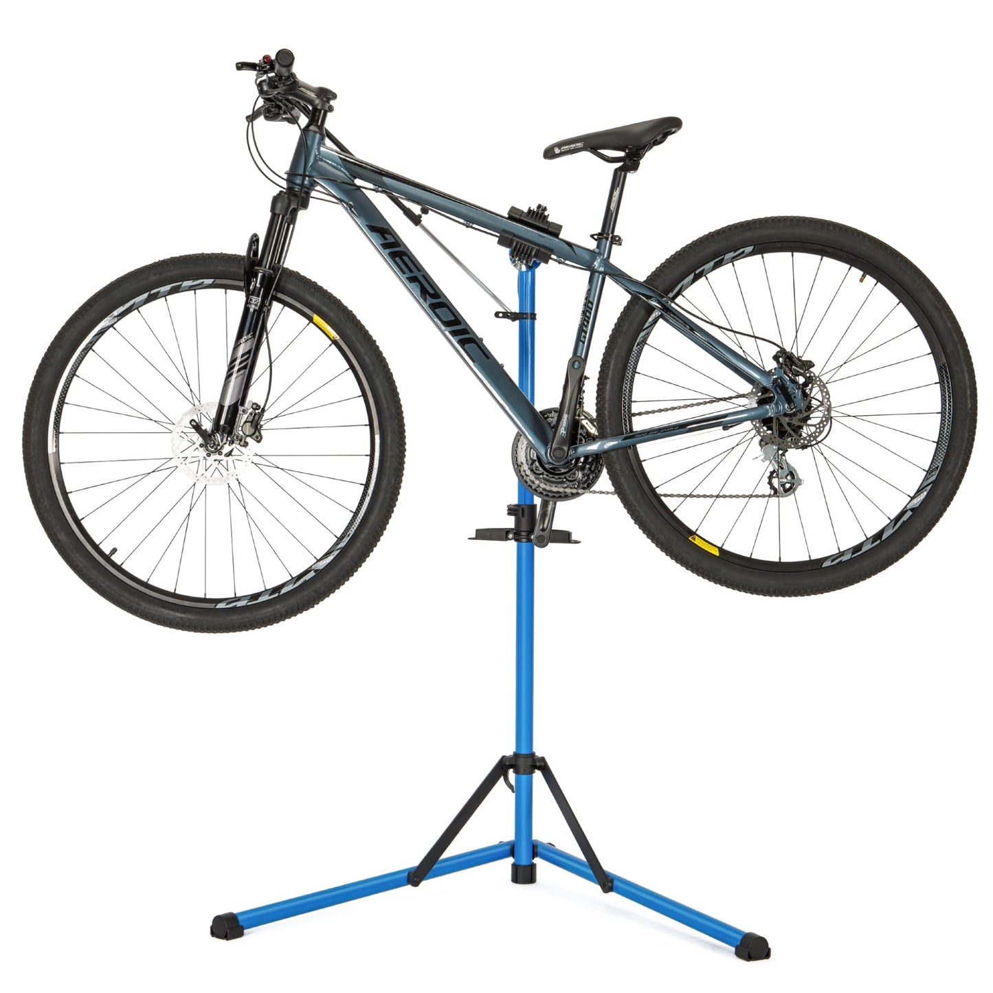 CXWXC Bike Repair Stand, Heavy Duty Bicycle Assembly Stand with Welded Head Clamp, 360° Rotatable, Quick Release Mechanisms (Blue)