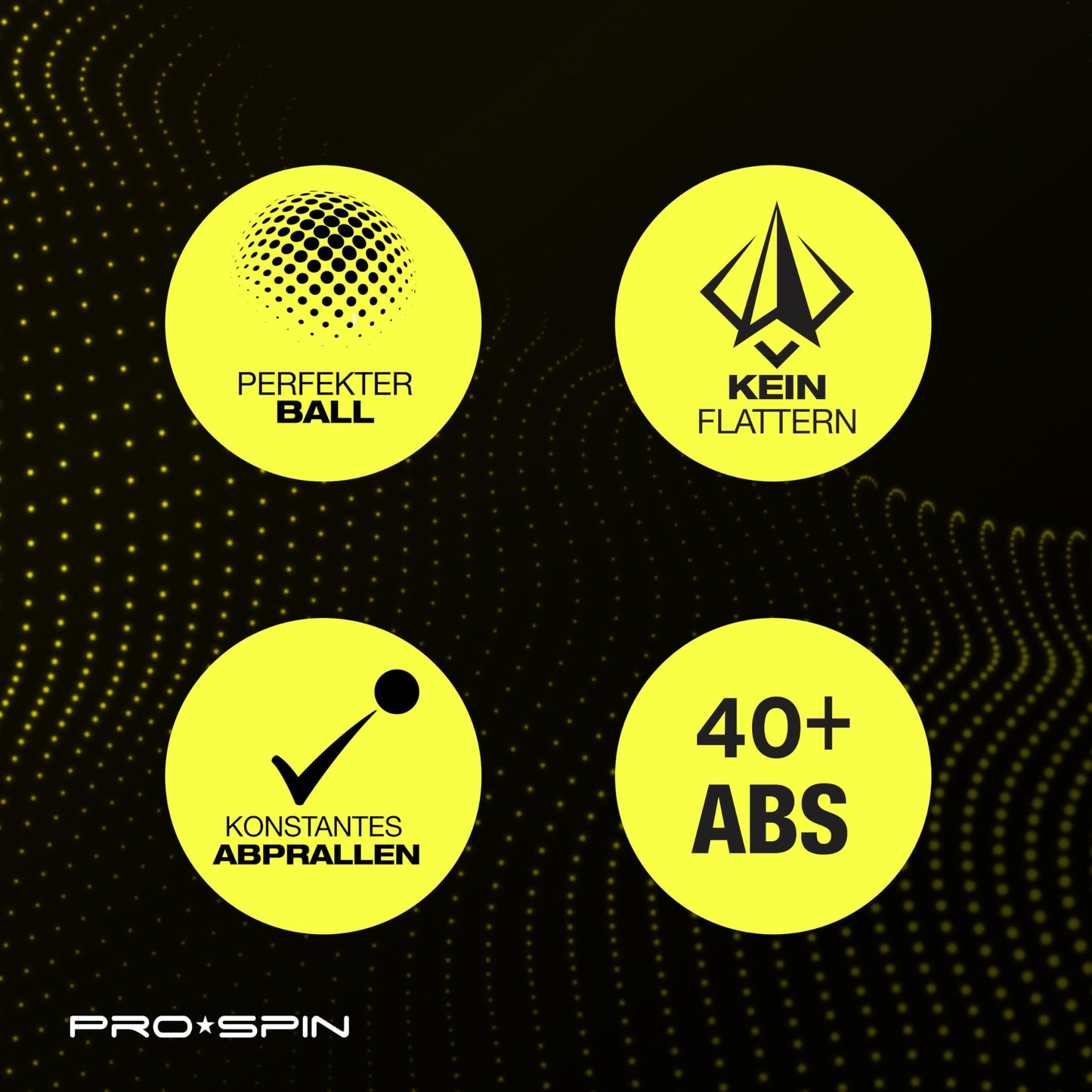PRO SPIN Table Tennis Balls Elite Series - White Premium Table Tennis Balls 3 Stars | High-performance 40+ ABS balls at tournament level | Perfect roundness, Perfect spin | Precise bounce | Durable