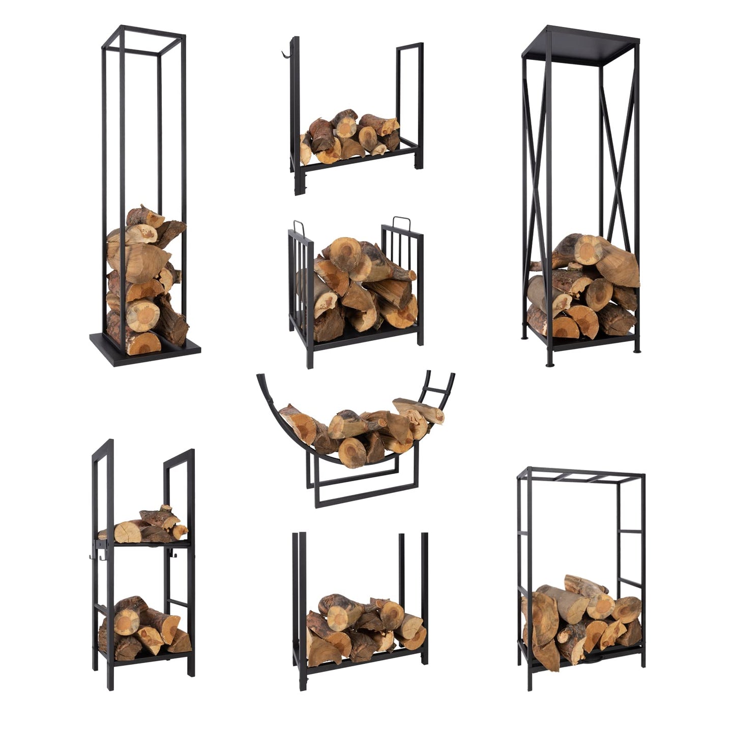 KARAT indoor & outdoor firewood rack - wood stacking aid (Crete, 100 x 25 x 40 cm)