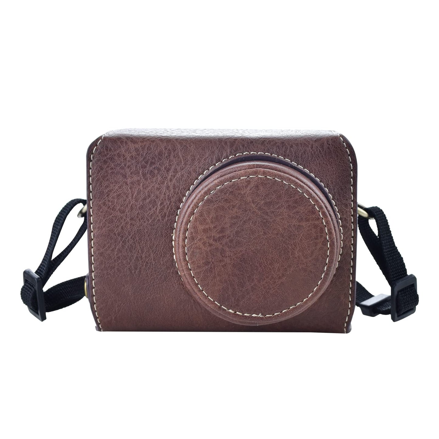 kinokoo Protective Case for GR 3/GR III/GR III X PU Leather Camera Bag for GR III/GR III X Case with Shoulder Strap - Coffee