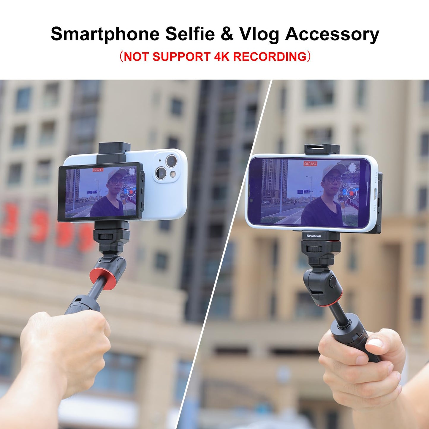 Newmowa Vlog selfie phone monitor screen with magnetic phone holder, phone back camera selfie accessory for selfie, vlog, TikTok, compatible with iPhone (does not support 4K recording)