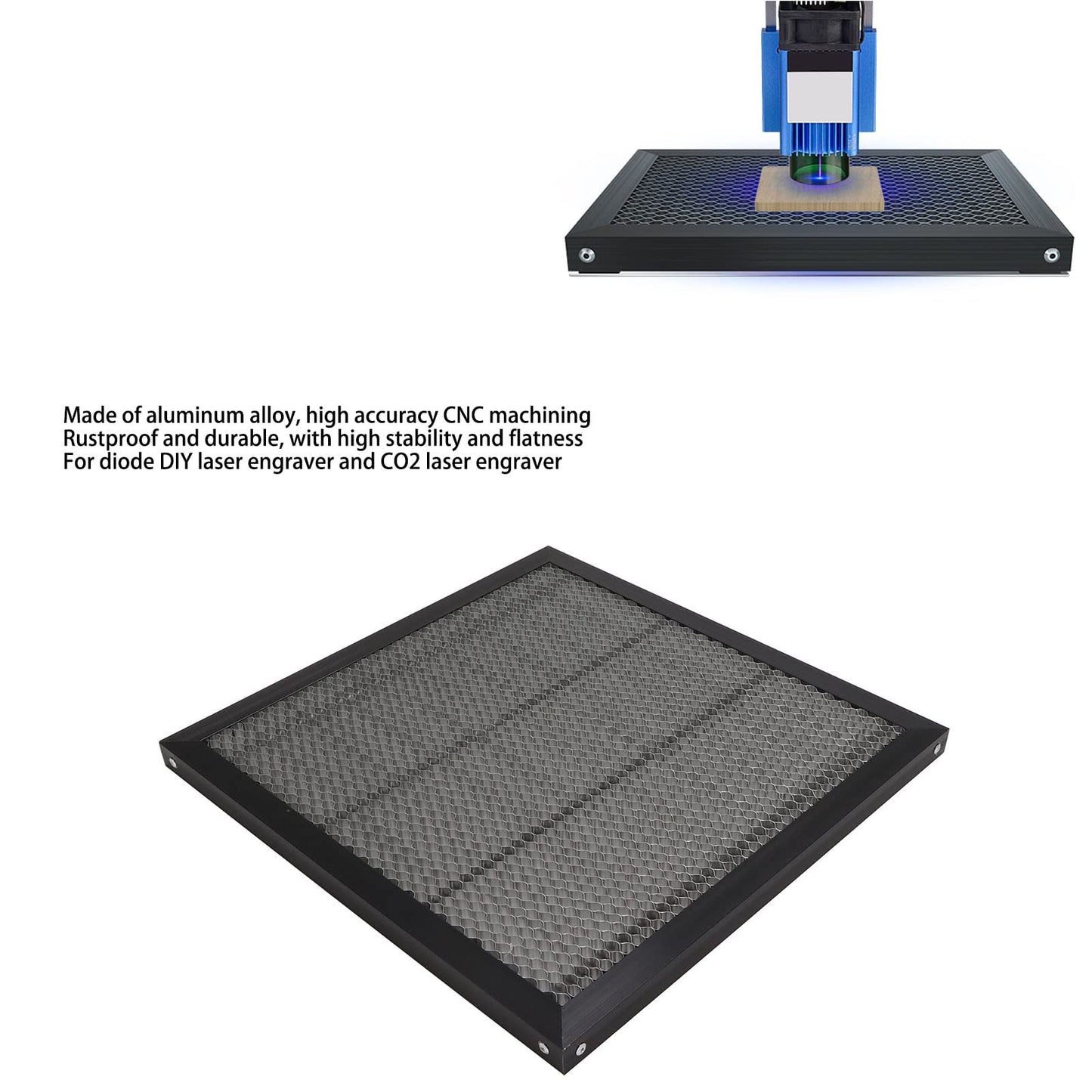 Aluminum honeycomb grid, 400x400 panel worktable for laser engravers, 400 x 400 mm aluminum alloy laser cutting machine platform, aluminum alloy laser bed worktable