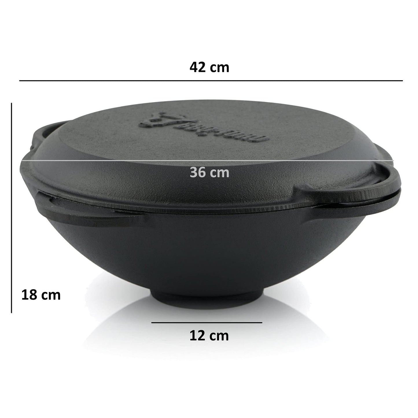 BBQ-Toro cast iron kazan with kazan oven Ø 35 cm | 12.1 L cast iron pot with lid, cast iron pot | goulash kettle, fire kettle, outdoor oven | fire oven, one-pot oven, fire pit, outdoor kitchen, Utschak.