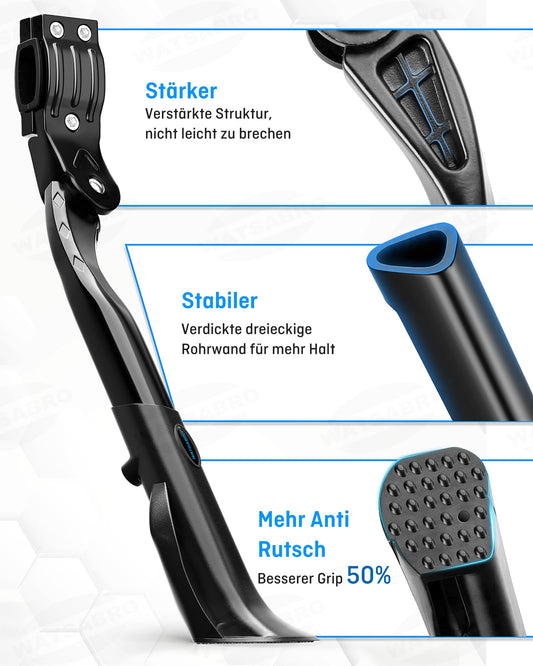 WATSABRO Bike Stand 24-29 Inch Upgrade - Adjustable bike stand, rear stand with more stable & non-slip structure for e-bikes, MTBs, city bikes (45 kg)