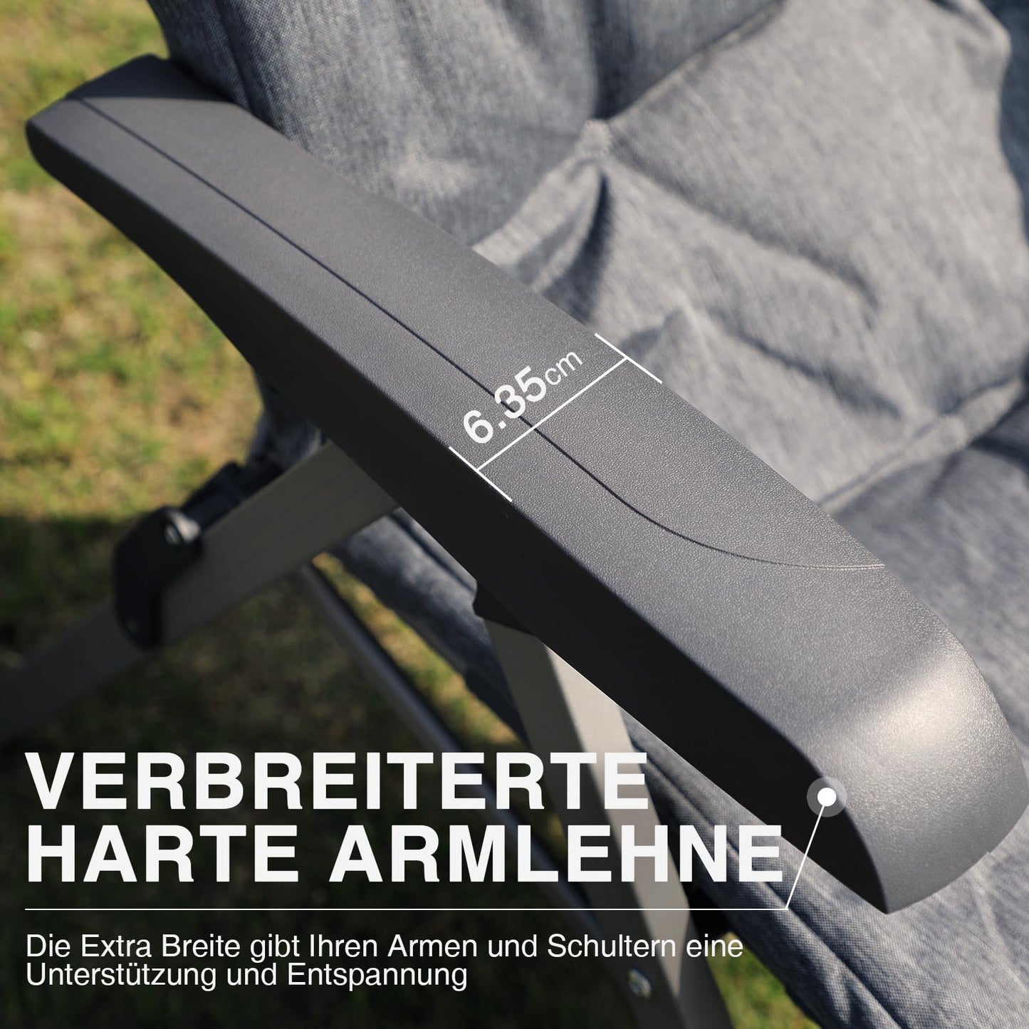 EVER ADVANCED Folding Camping Chair with 4-Position Adjustable Backrest, 330lbs Capacity, Luxury Padded 6cm Thick Garden Chair, High Backrest Fishing Chair for Camping Garden Balcony, Alu+Steel.
