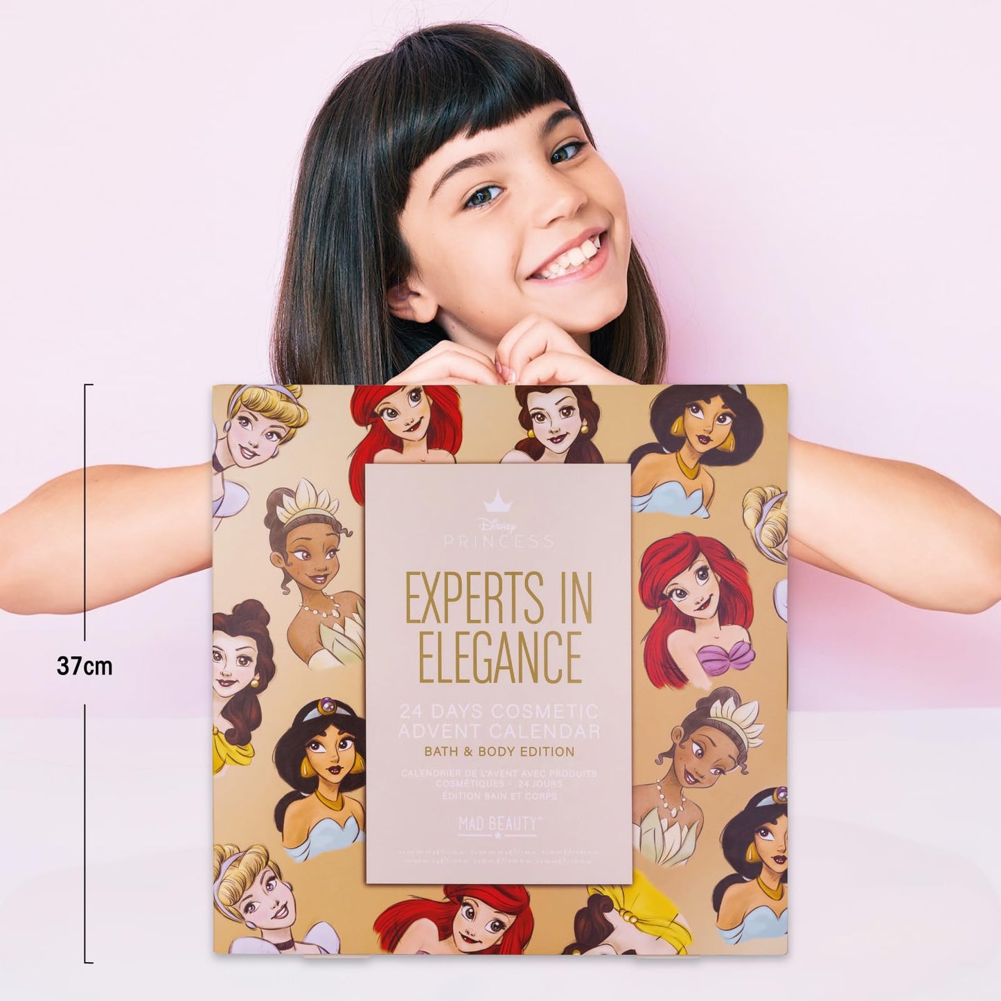MAD Beauty - Disney Princess Advent Calendar with 24 makeup & beauty products, wellness calendar for women with face mask, body lotion, hair tie - Christmas Beauty Calendar.