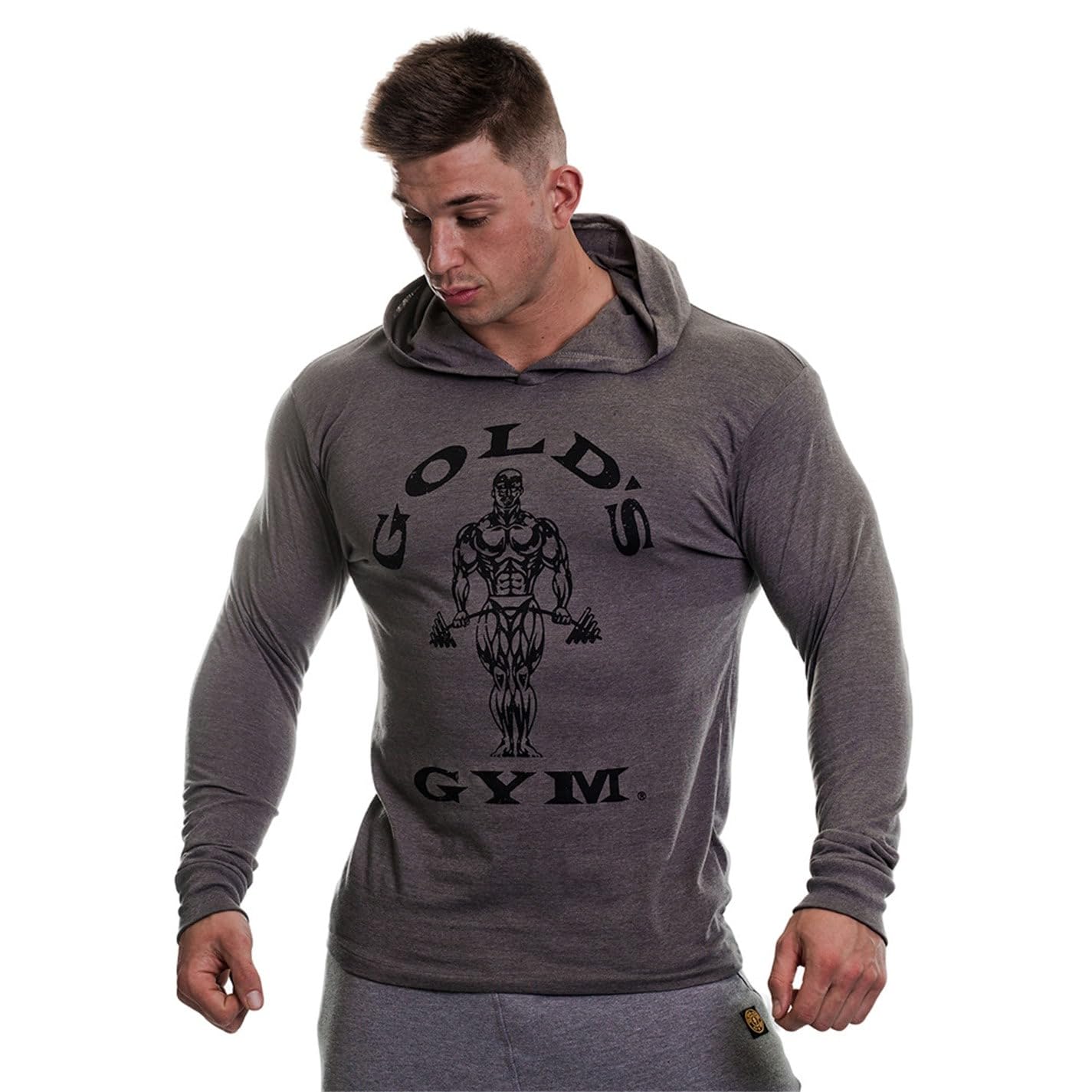 Golds Gym Men's Longsleeve, light grey, XL