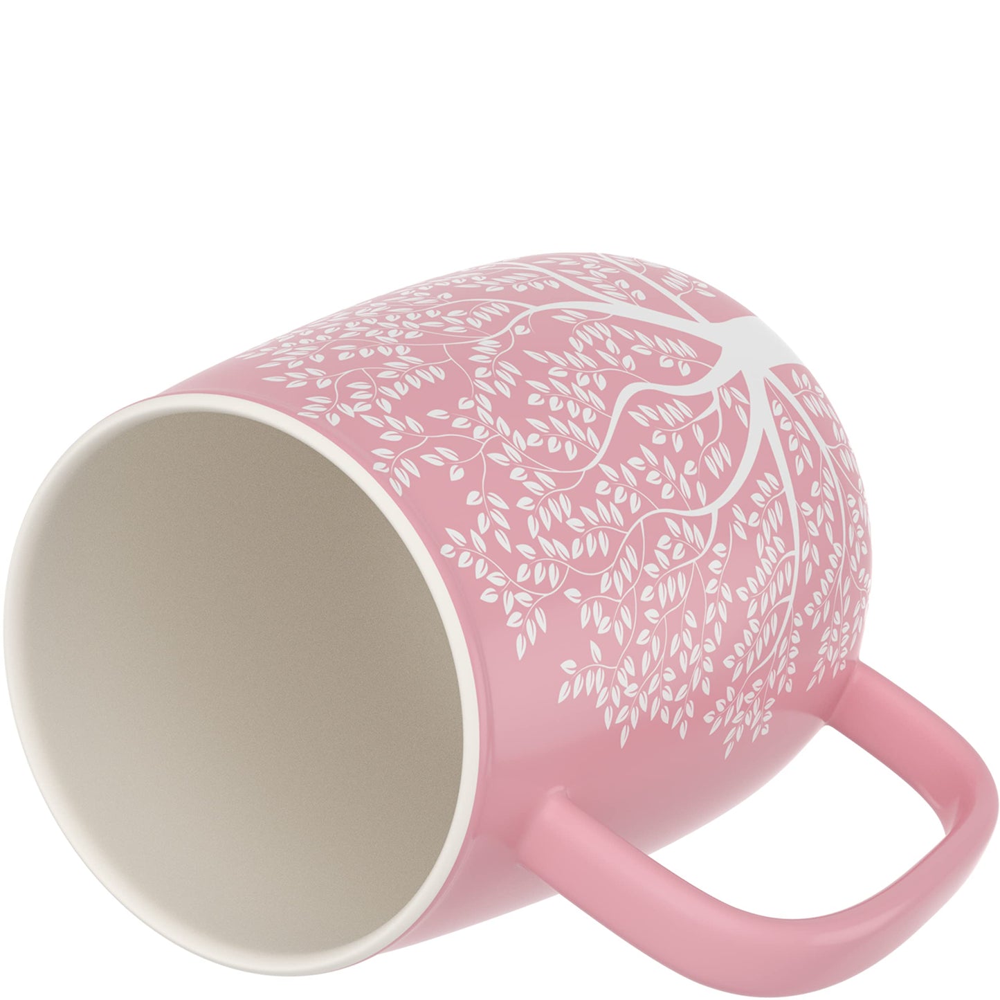 amapodo tea cup with lid and infuser - 600ml porcelain tea mug large - jumbo cup - XXL tea cup set pink - plastic-free