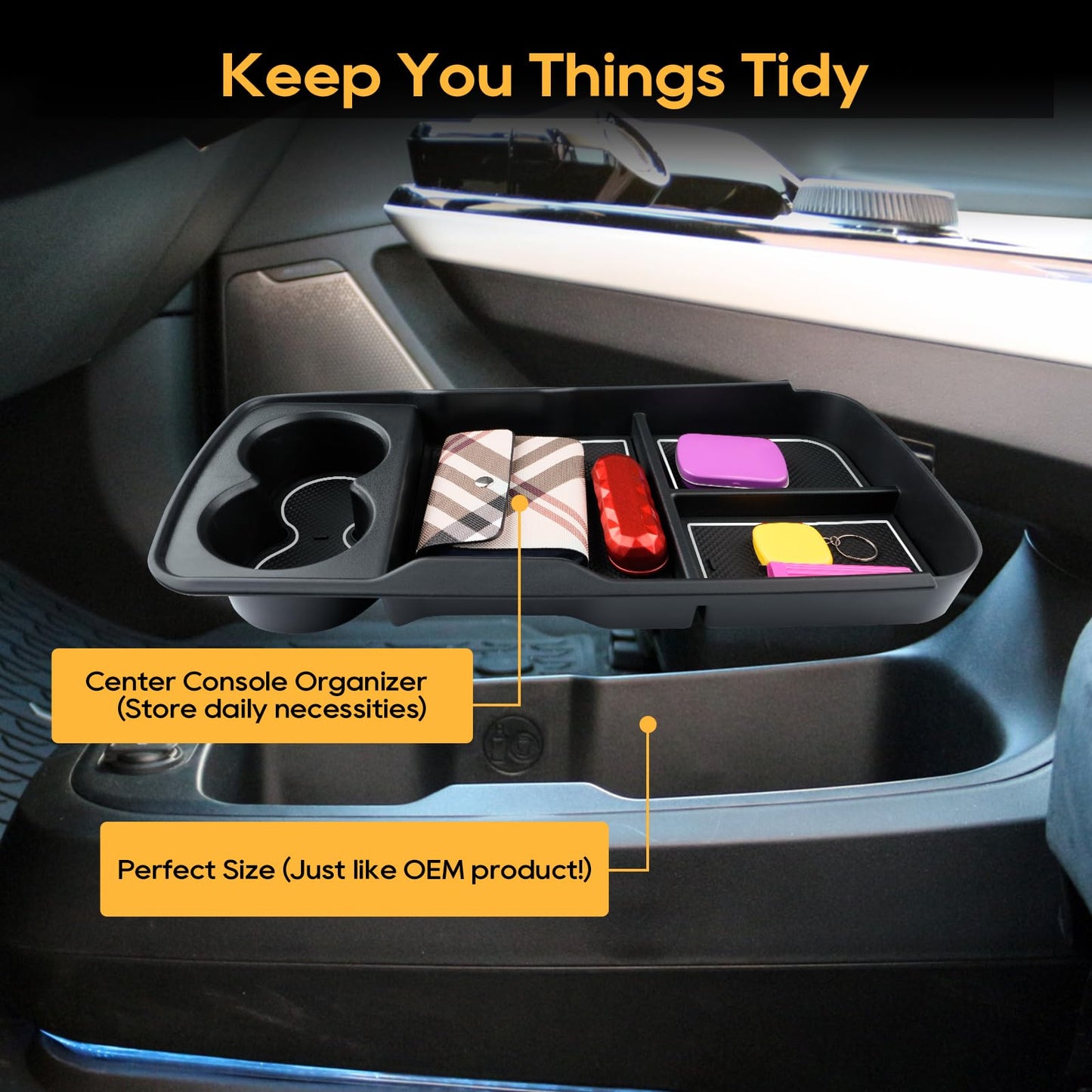 LFOTPP Compatible with Kia EV6 Center Console Storage Box, Armrest Organizer Tray Glove Compartment Below the Center Console, EV6 Accessory Storage Box (White)