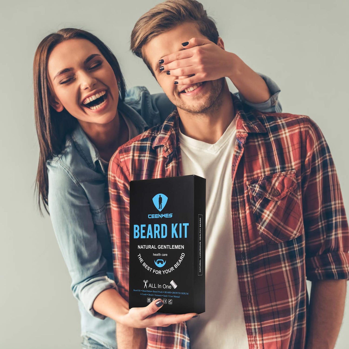 Beard care set gifts 9-piece for beard care set men with free beard shampoo, beard oil, beard balm, beard comb, beard brush, beard scissors, men's beard care, beard growth product, beard set.