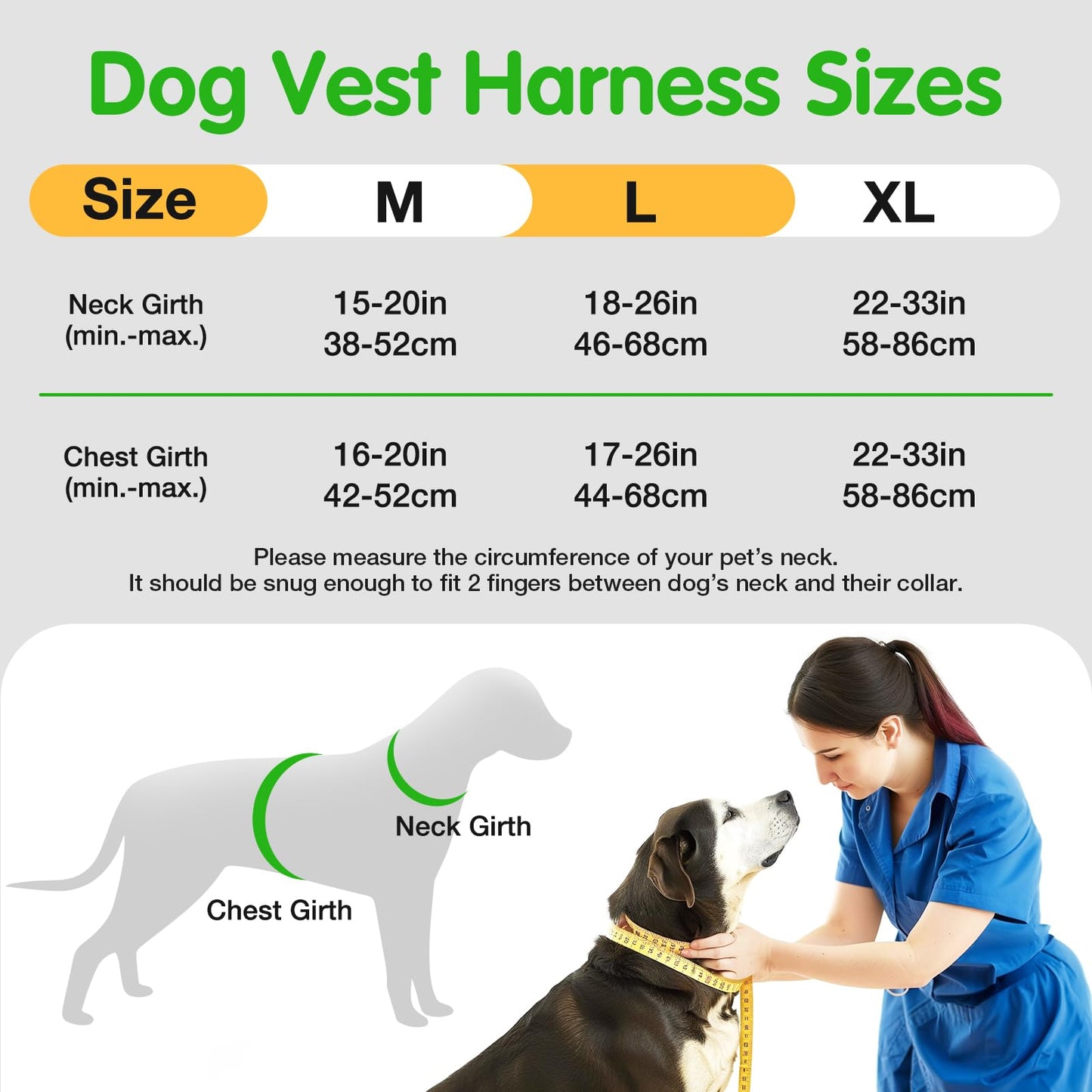 Jewyow Dog Harness Glowing, Rechargeable LED Dog Harness, LED Harness for Dogs with Soft Handle, 3 Adjustable Modes, Waterproof for Medium, Large Dogs, Green-XL