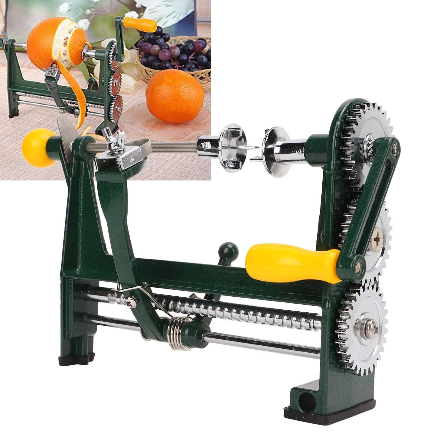 Apple peeler-corer, fast-peeling stainless steel fruit peeler. Peel oranges, lemons, pears, and peaches. Durable apple corer and slicer, perfect for fruit lovers.
