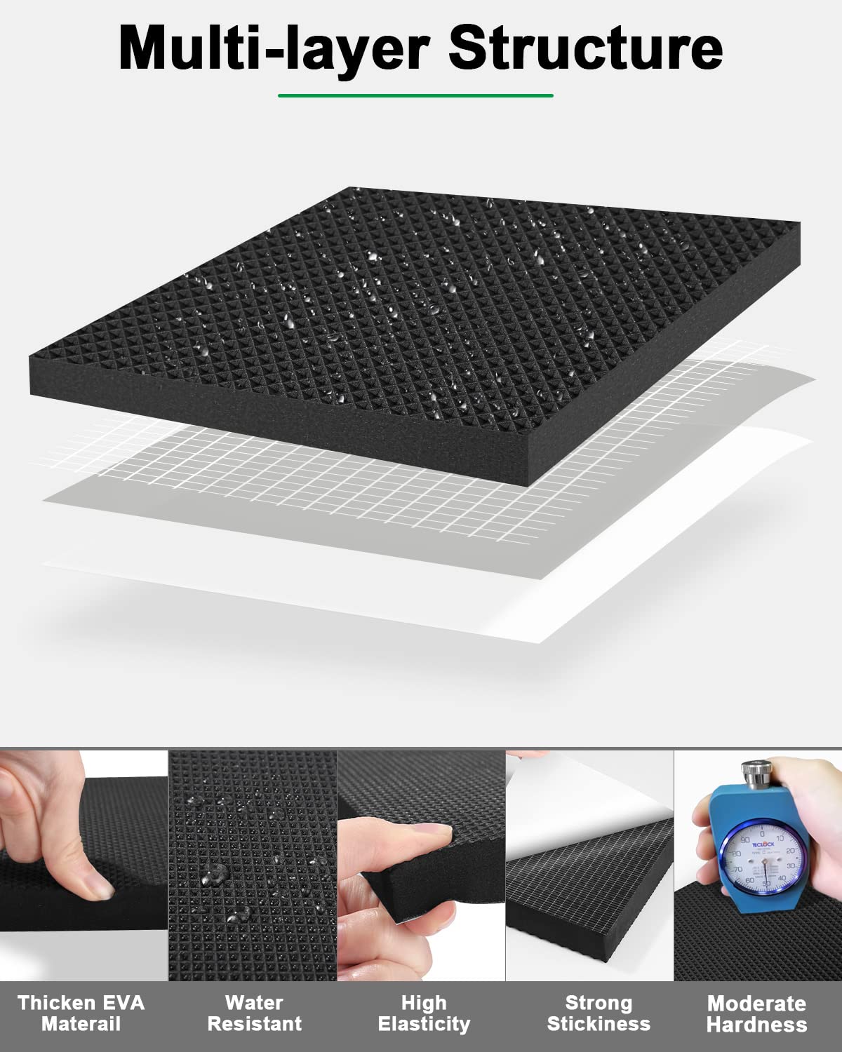 Just 4 Garages Wall Protection 40 x 20 x 2 cm, Self-Adhesive Edge Protection Foam, Dart Garage Wall Protection Padding, Door Edge Protection for Car Doors, Garages, and Carports (Black)