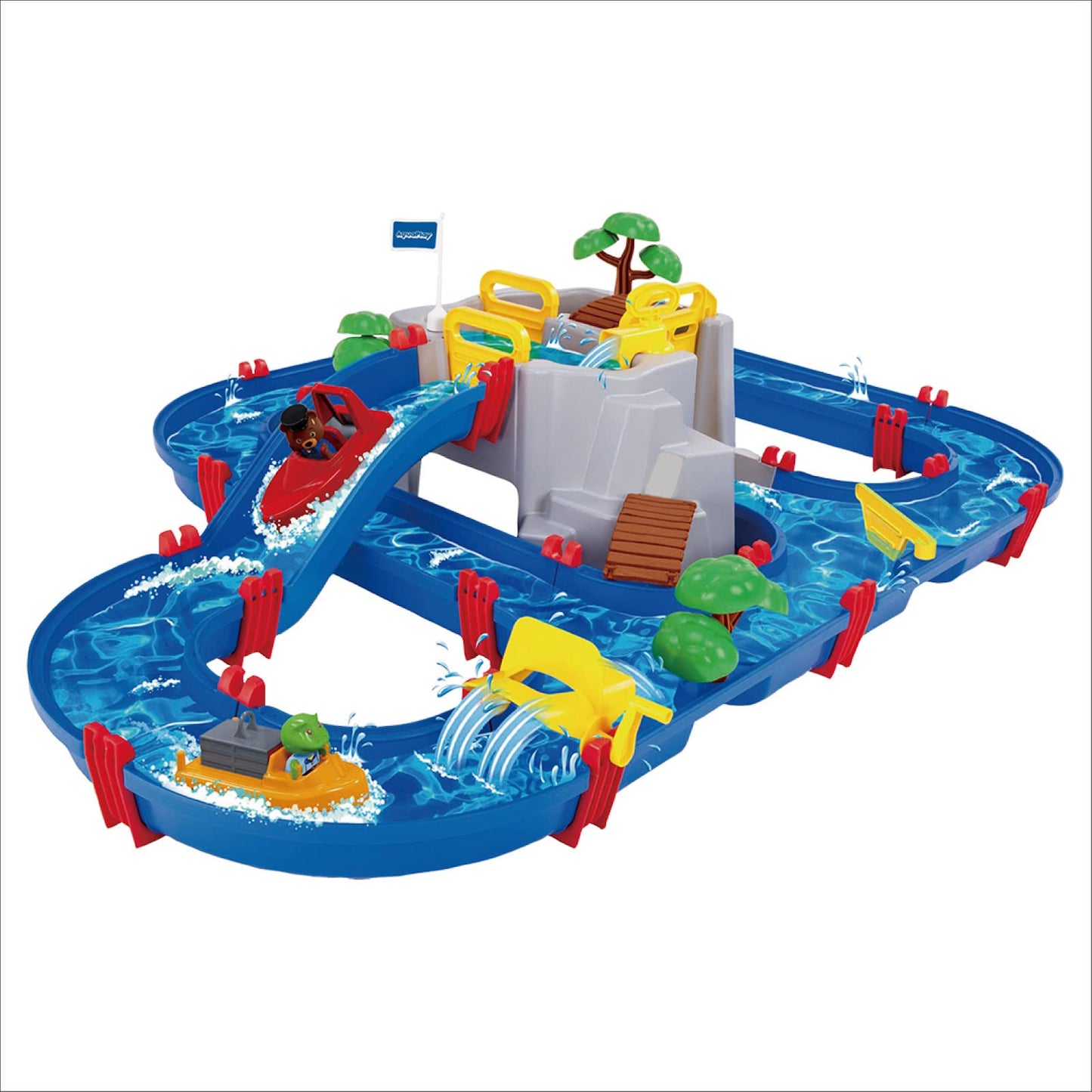 Smoby - Outdoor garden kitchen - including grill & AquaPlay - watercourse set mountain lake - 42-piece game set with mountain lake