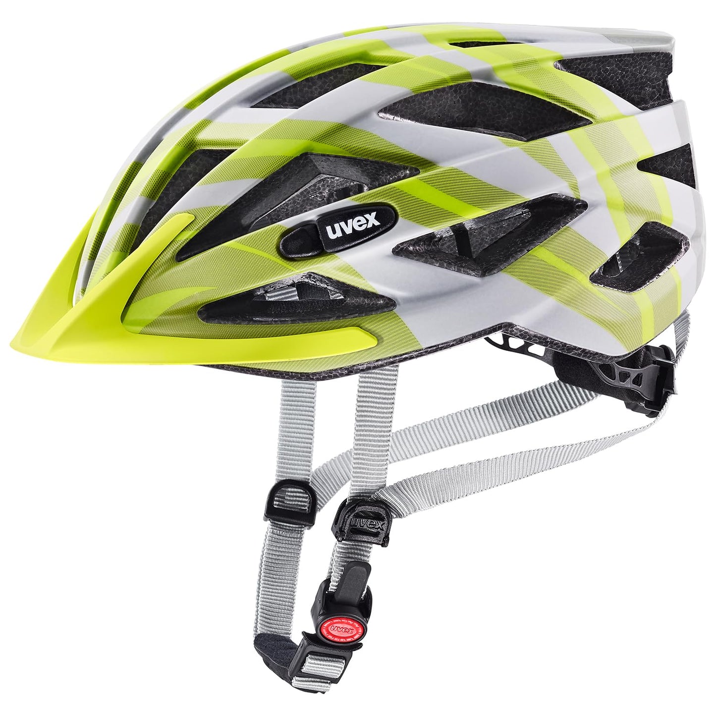 uvex air Wing cc - Lightweight all-round helmet for men and women - individual size adjustment - upgradeable with LED light - Grey-Lime matte - 56-60 cm