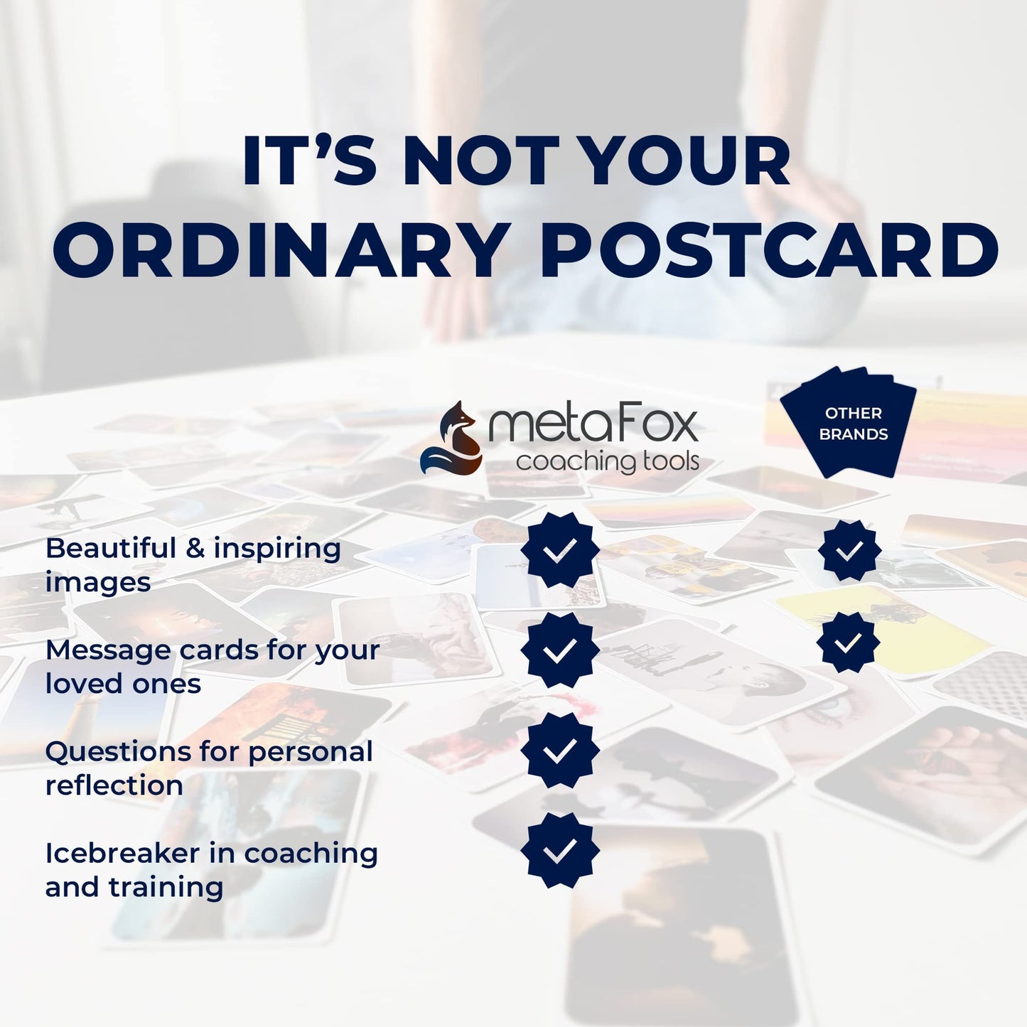 metaFox 'Positive Psychology' - For Coaching and Therapy - Inspirational and Mindfulness Cards, Positive Affirmations for Coaching, Motivational Postcards