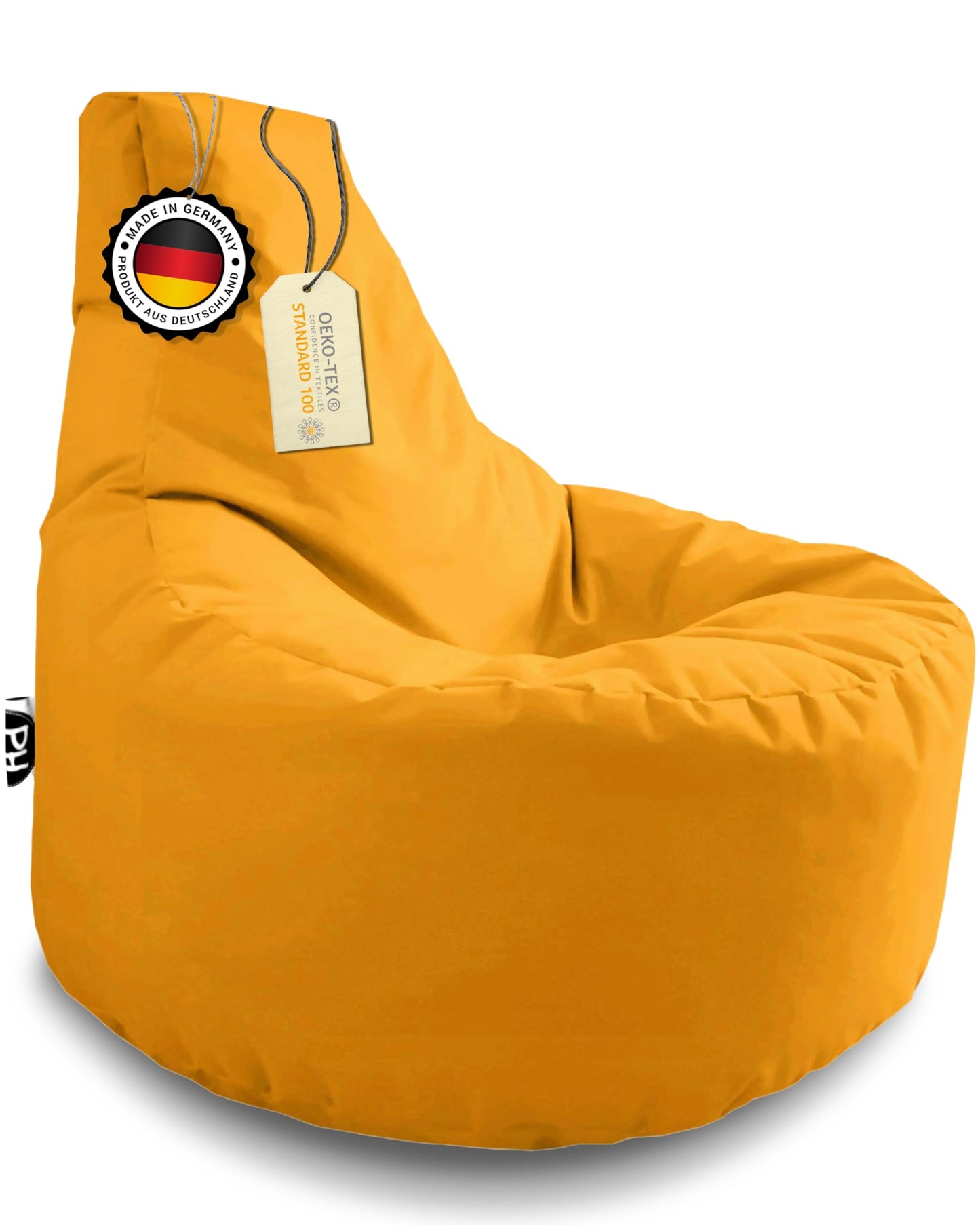PATCH HOME Gamer Chair in 2 different sizes and 25 XL - 75cm diameter, 30cm seat height, 80cm height Yellow.