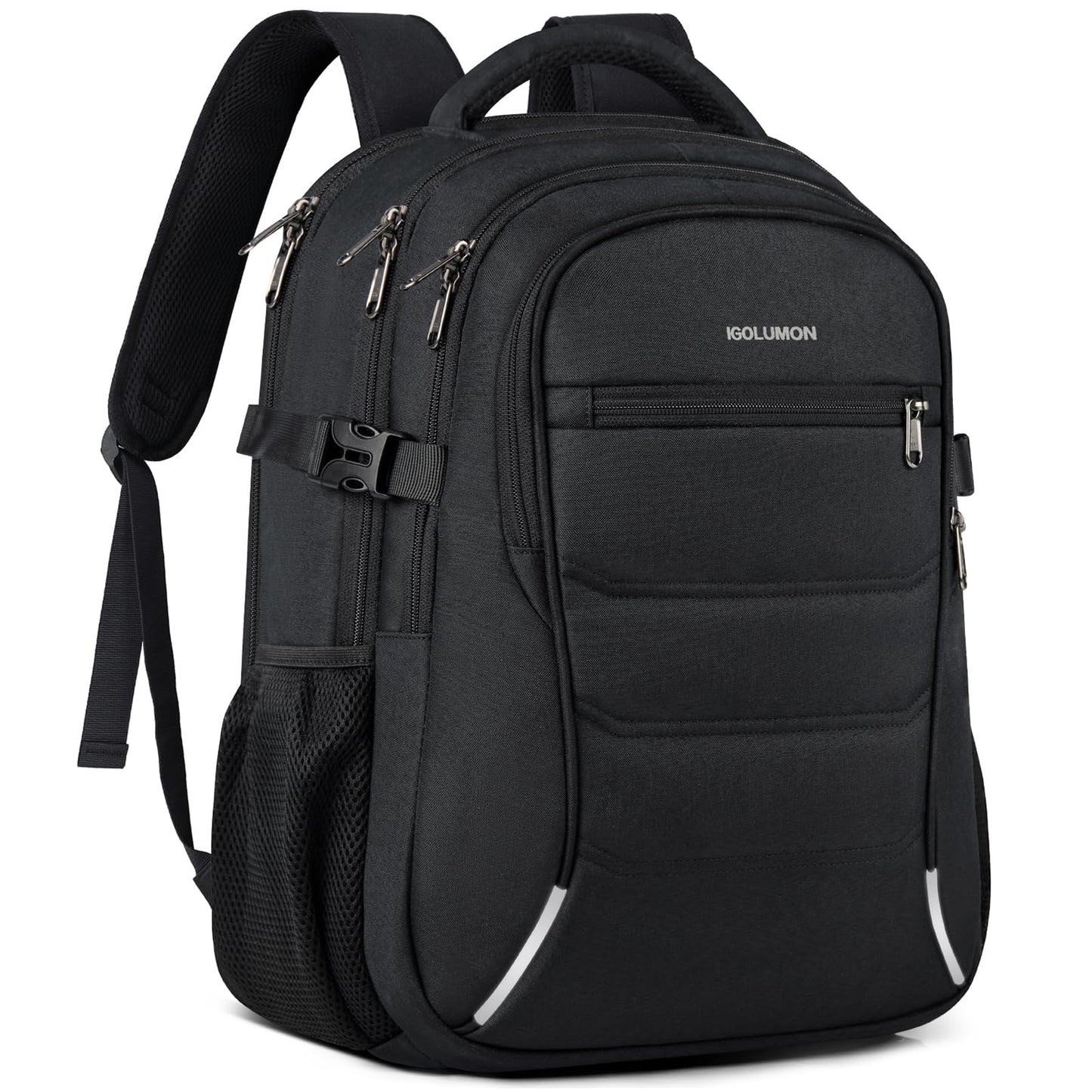 IGOLUMON backpack for men and women, large waterproof school backpack for teenagers, 15.6 inch laptop backpack for men, travel backpack for school, work, and business, carry-on luggage for planes.