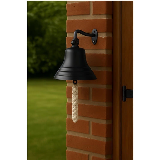 Assorted collection of bar accessories for home - Pub Hand Bell, wall-mounted bar bell, nautical decorations - Black bell with loud sound, perfect for Christmas, receptions, pubs 5".