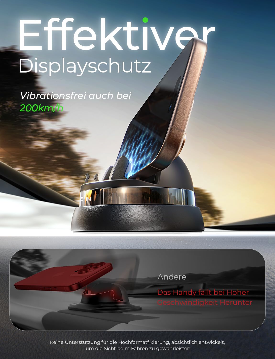 LISEN car phone holder dashboard 360° adjustable clip phone holder for iPhone 17 16 15 Pro Max S24.