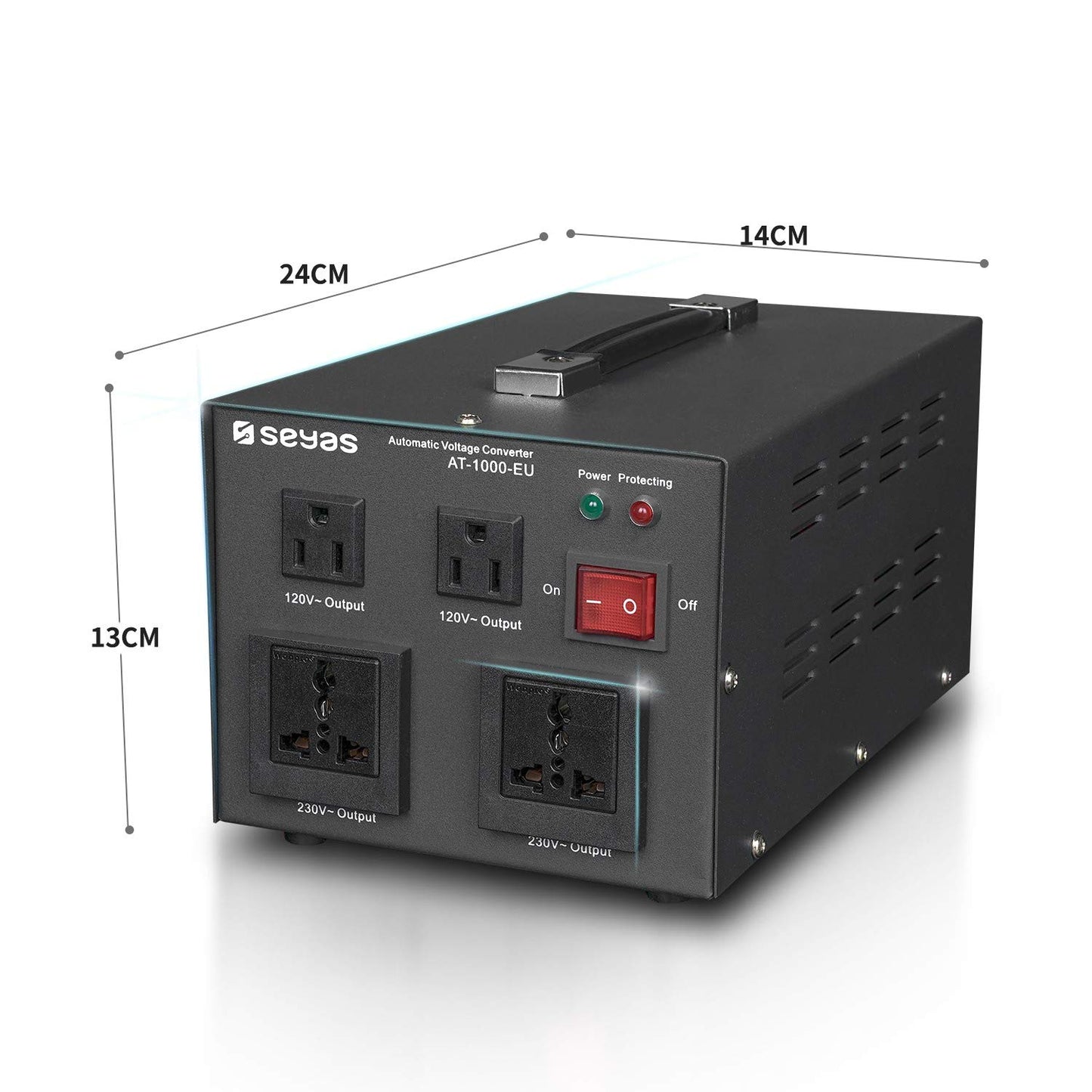SEYAS 1000W Voltage Converter USA Voltage Converter 220V to 110V Transformer Automatically Step Up & Step Down with U.S. Patent (1000W)