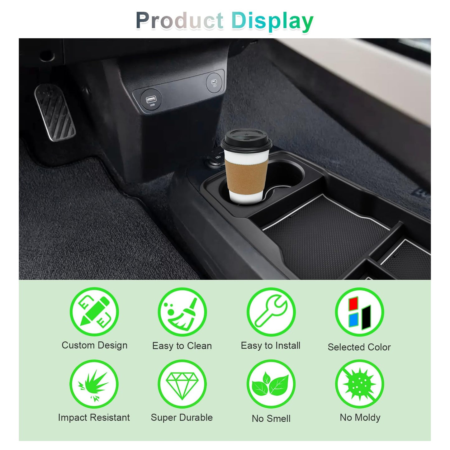 GAFAT Ki-a EV6 2021-2024 2025 Center Console Storage Box, EV6 2023 Organizer Tray Glovebox Below Center Console, Compatible with Kia EV6 Accessories (White)