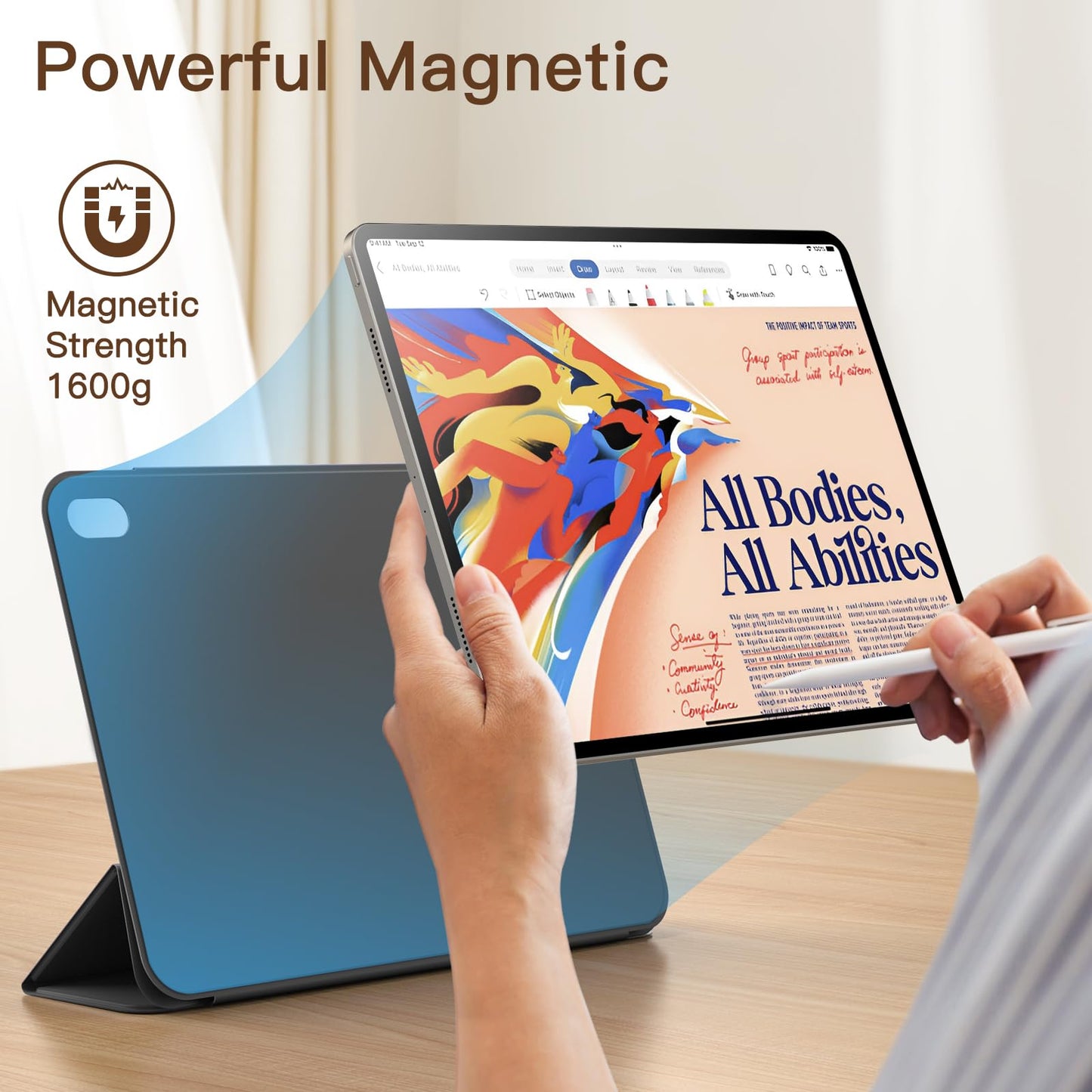 JETech Magnetic Case for iPad Air 11-inch M3/M2 (2025/2024), iPad Air 5/4 (10.9-inch, Model 2022/2020, 5th/4th Gen), iPad Pro 11 (2018), Magnetic Attachment, Slim Case (Black)