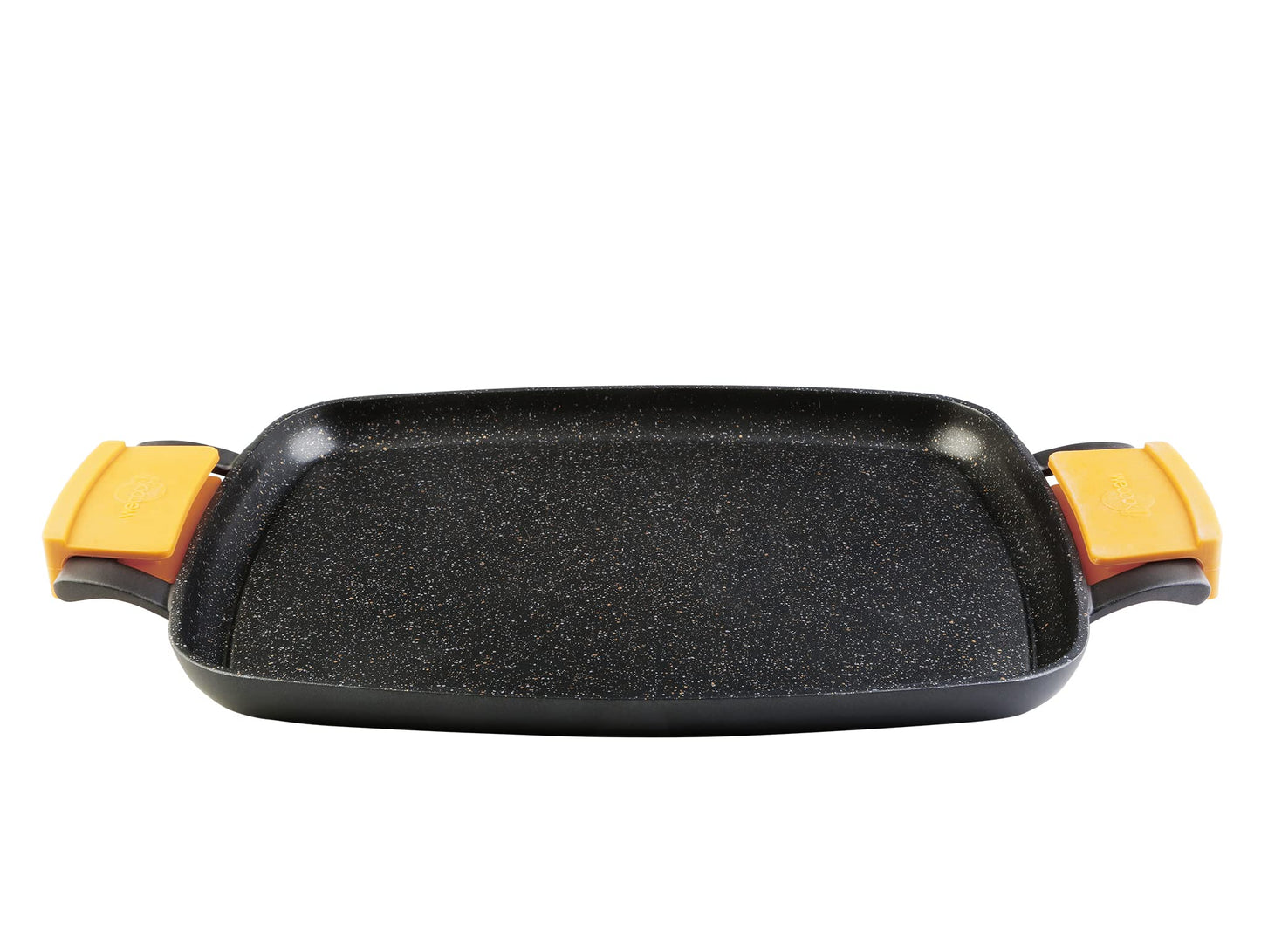 WECOOK! - 47x30cm Induction Grill Plate | Die-cast aluminum | 5mm QuanTanium non-stick coating | Suitable for all types of stoves, including oven | Removable silicone handles, Aluminum