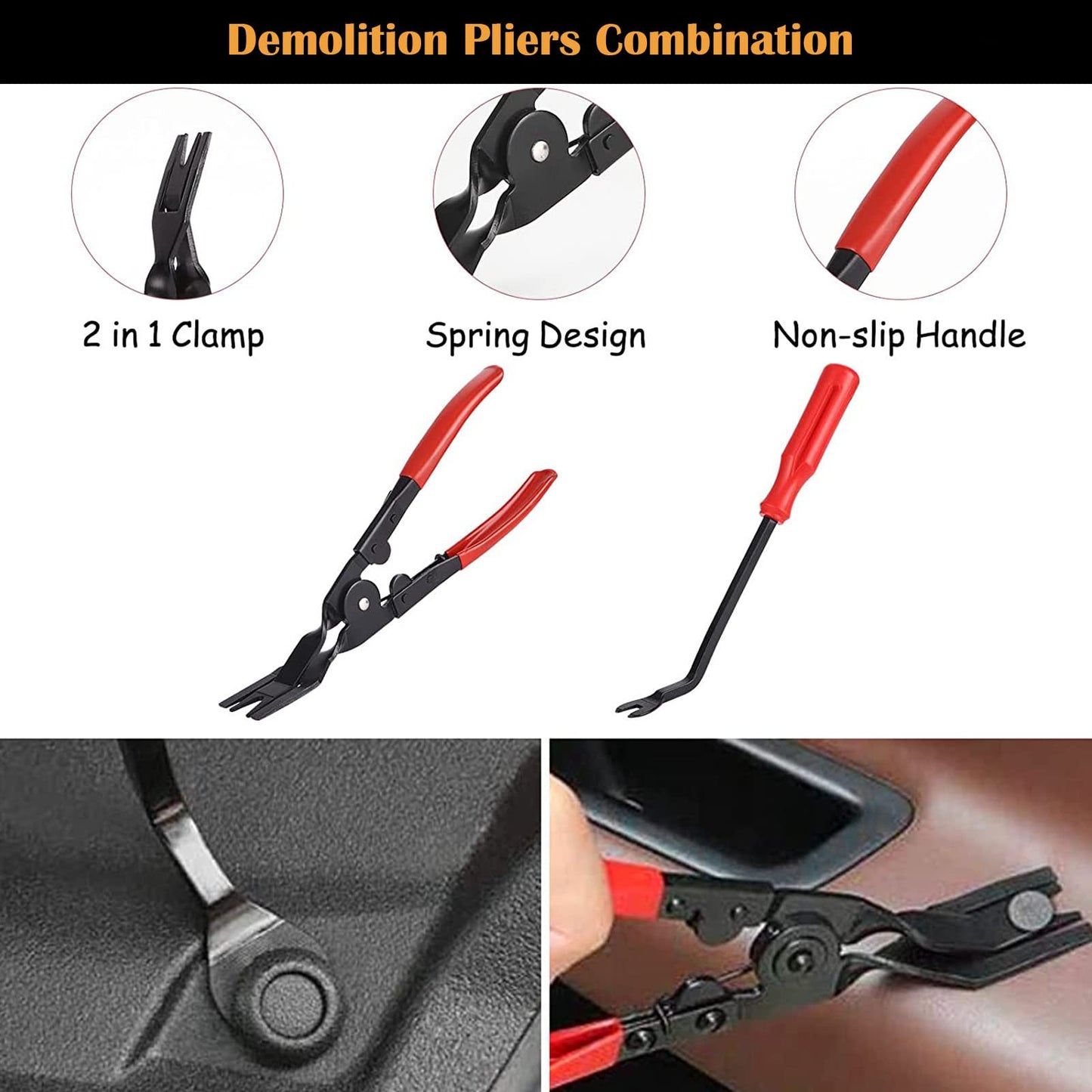 Aohoo Auto Disassembly Tools, 280 Piece Trim Removal Tool Set, for Trim Removal Plastic Pry Tool, Installation and Removal of Car Panel for Dashboard