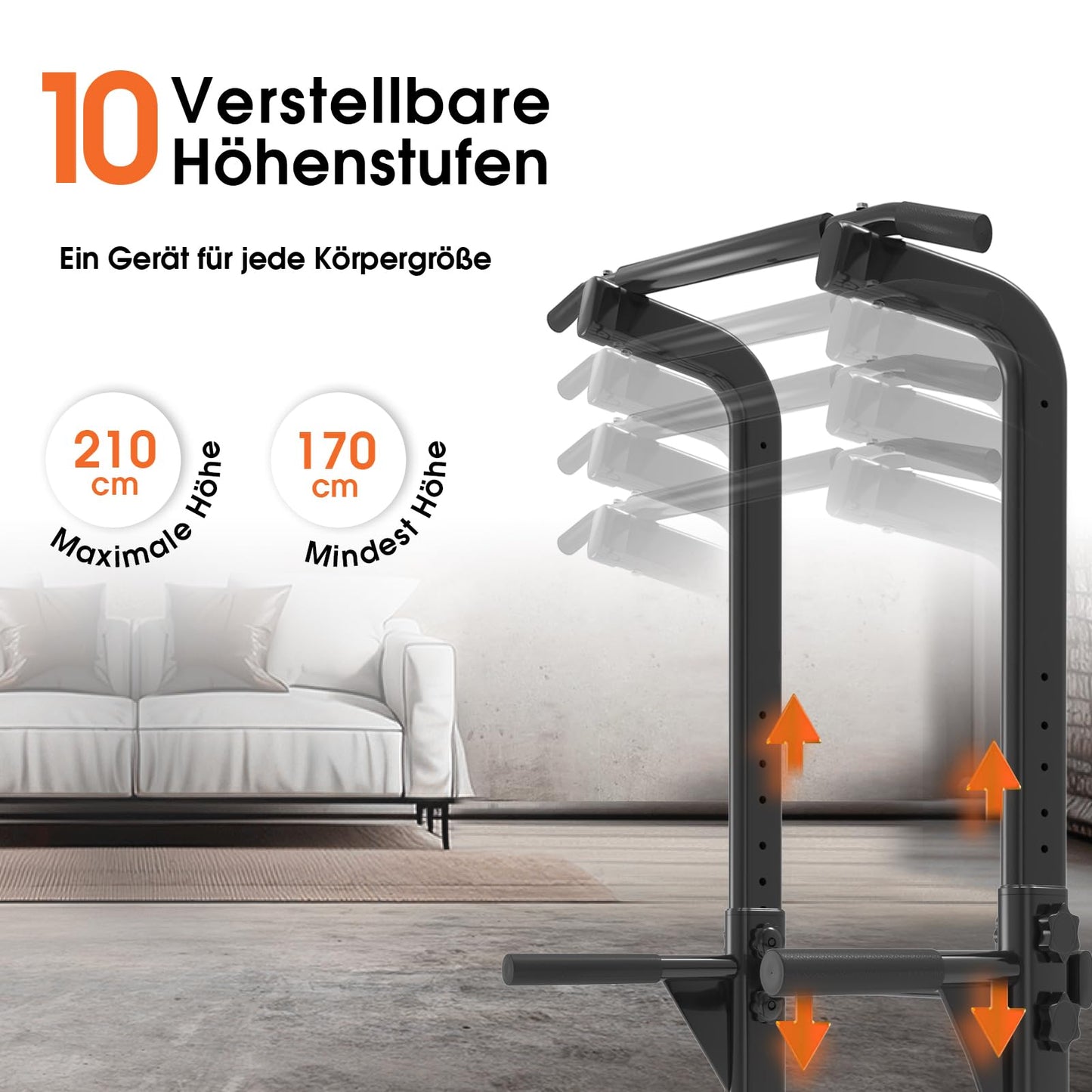 DH FitLife Power Tower Dip Station | Freestanding Pull-Up Bar | Dip Bars Back Trainer | Power Station Power Tower | Fitness Station | Power Rack for Home Gym | Home Strength Training