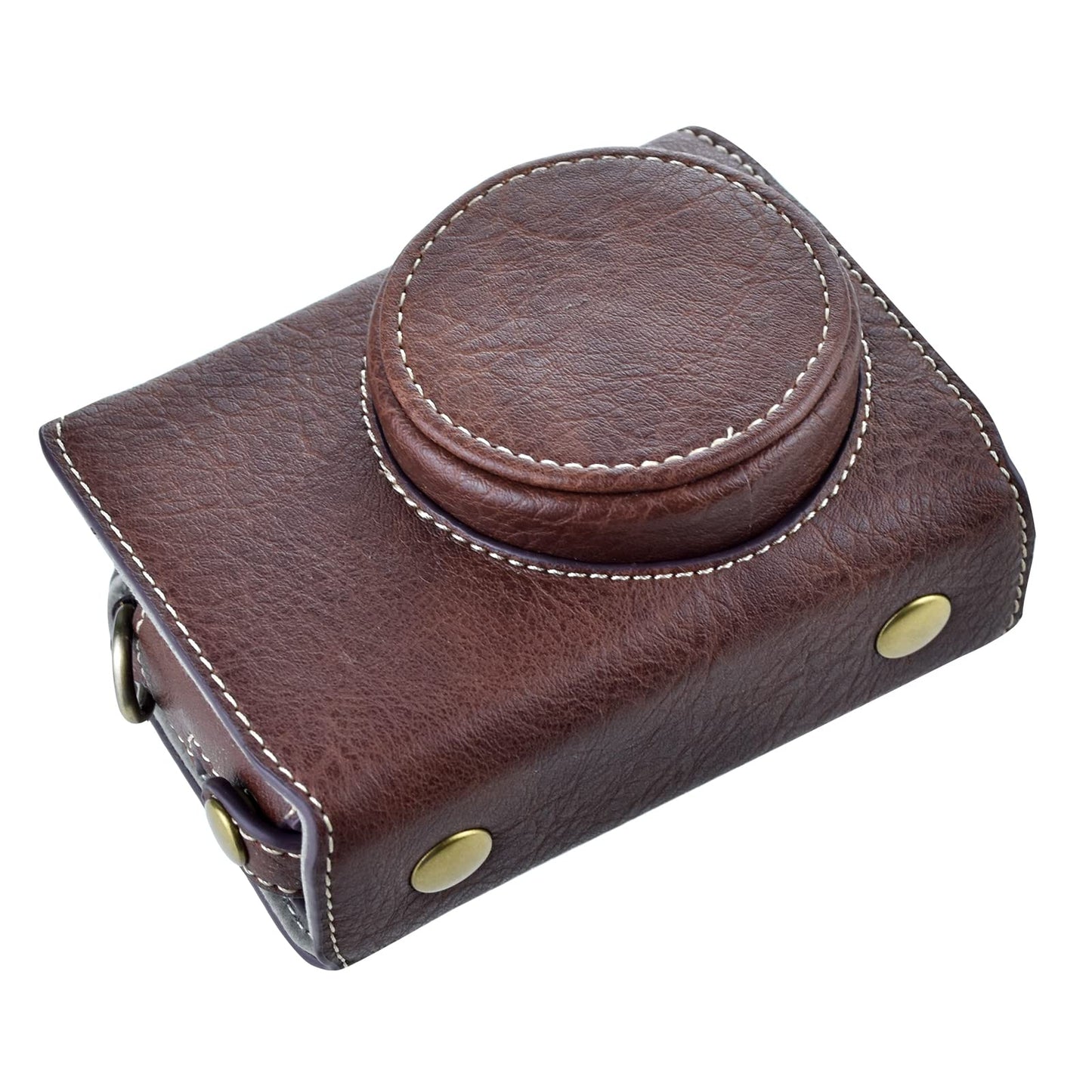 kinokoo Protective Case for GR 3/GR III/GR III X PU Leather Camera Bag for GR III/GR III X Case with Shoulder Strap - Coffee