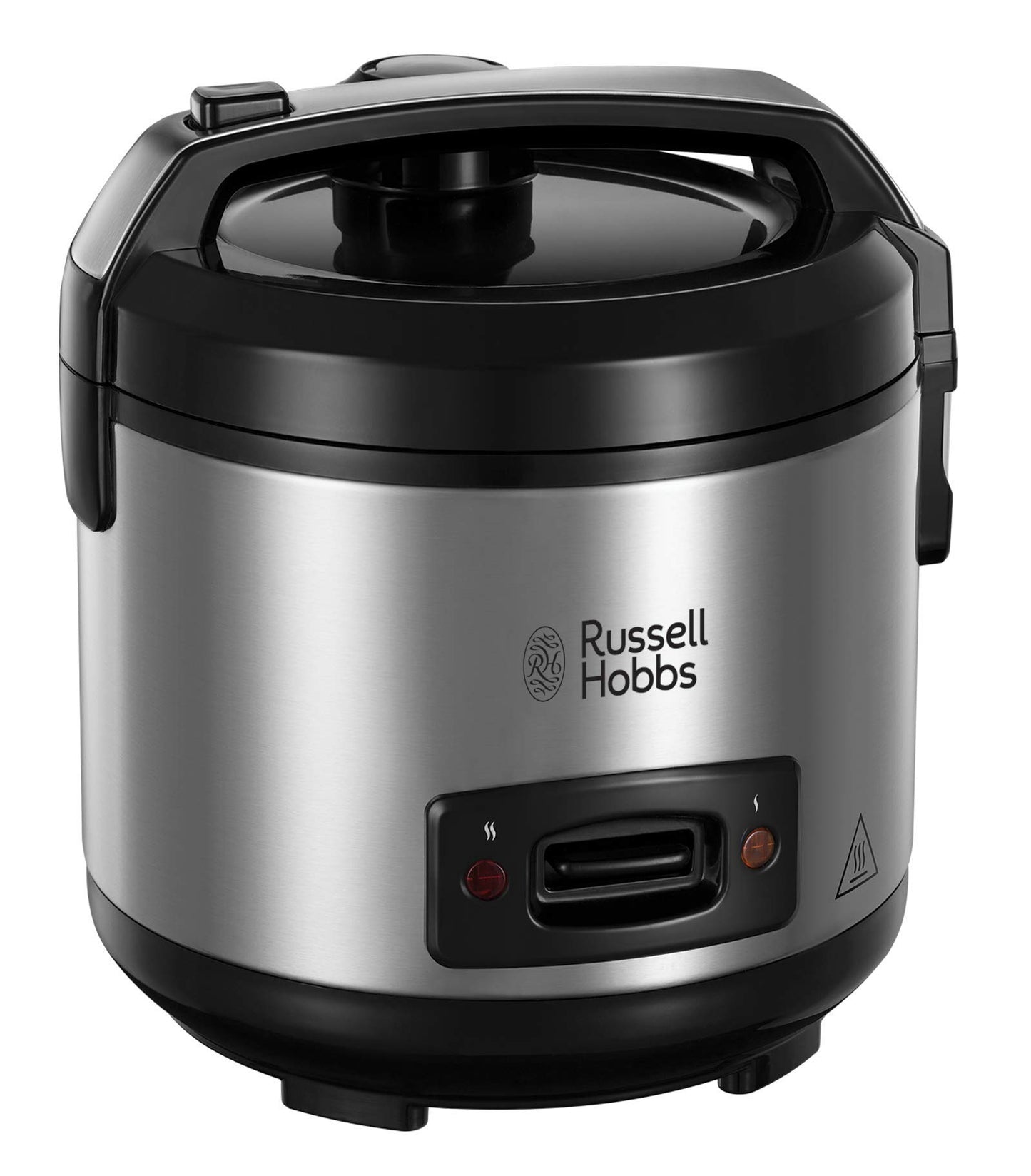 Russell Hobbs Rice Cooker 1.2L with Steamer - includes aroma lid (keep warm function, non-stick cooking pot, rice spoon & measuring cup, stainless steel) 27080-56