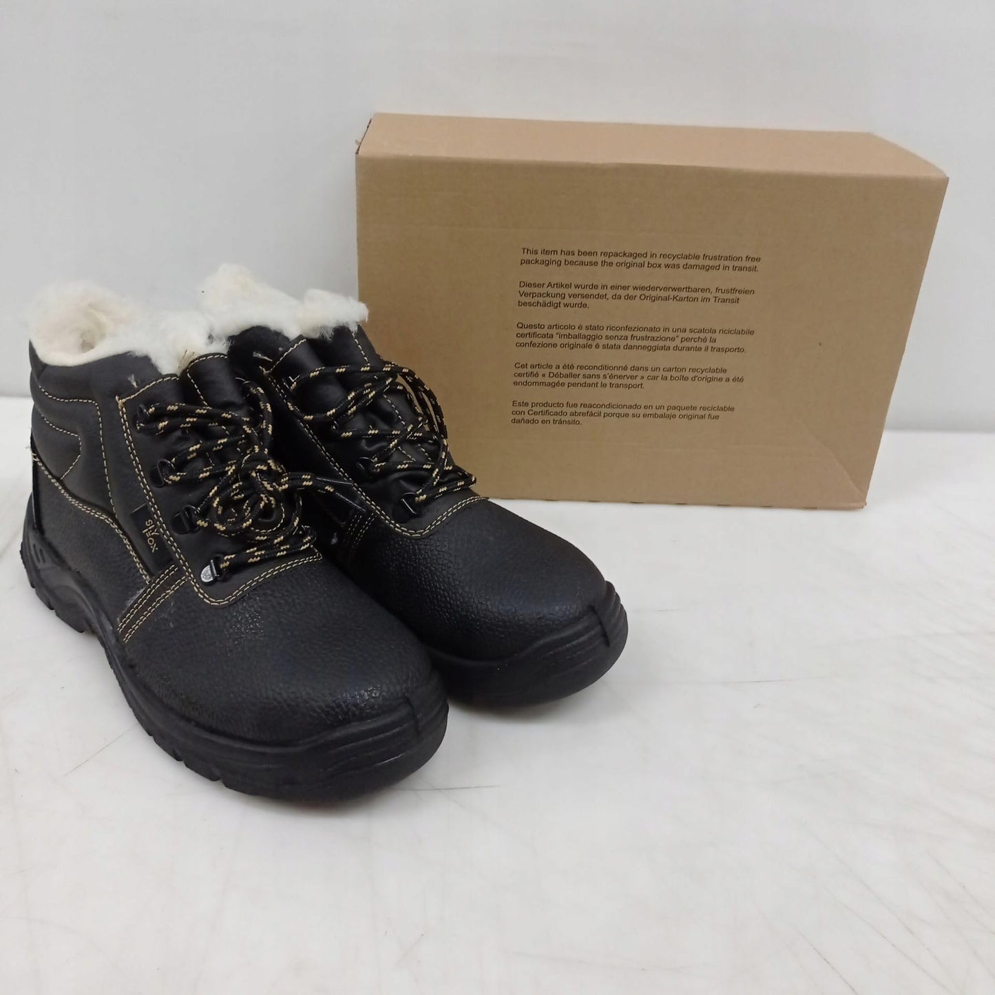 Ogrifox OX-SLX-TO-SB work shoes for men and women | Safety shoes | Insulated with sheepskin | Safety Shoes | ISO EN20345 | Black-Gold | Size 44