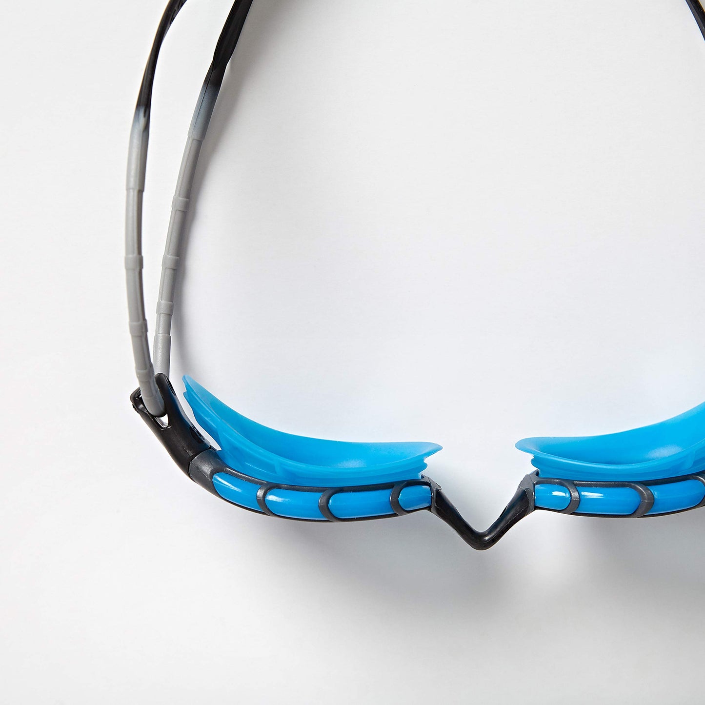 Zoggs Predator Swim Goggles Adult, Men and Women - UV Protection, Anti-Fog, Comfortable Fit & Easy Adjustable Straps Smoke Lens, Blue/Black, Regular