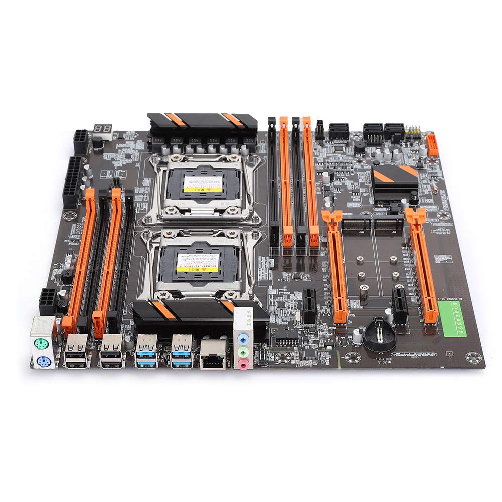 Tonysa X99 Dual Server Motherboard, backside 4 USB3.0 Gigabit network card 8 memory slot motherboard Support 4th gen 8*DDR4 DIMM 3000/2666/2400/2133MHz Server Motherboard for computer.