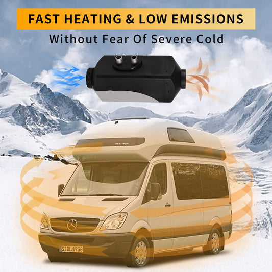 12V 5KW diesel heater, diesel parking heater with 10L tank, LCD monitor, automatic altitude detection diesel air heater for car, truck, bus, RV, and trailer.