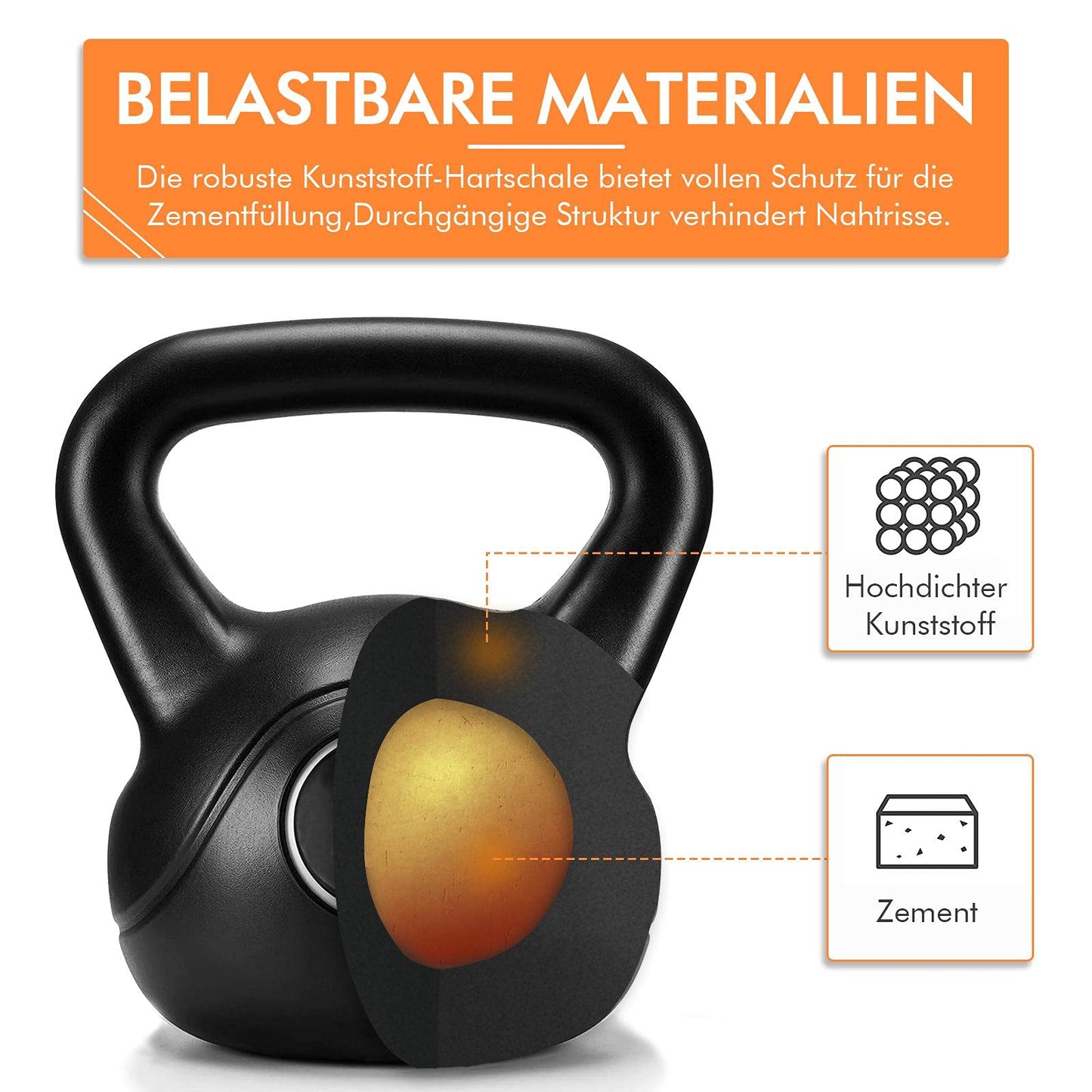 Yaheetech 12kg Kettlebell for strength training fitness gymnastics, black ball weight for kettlebell swings.