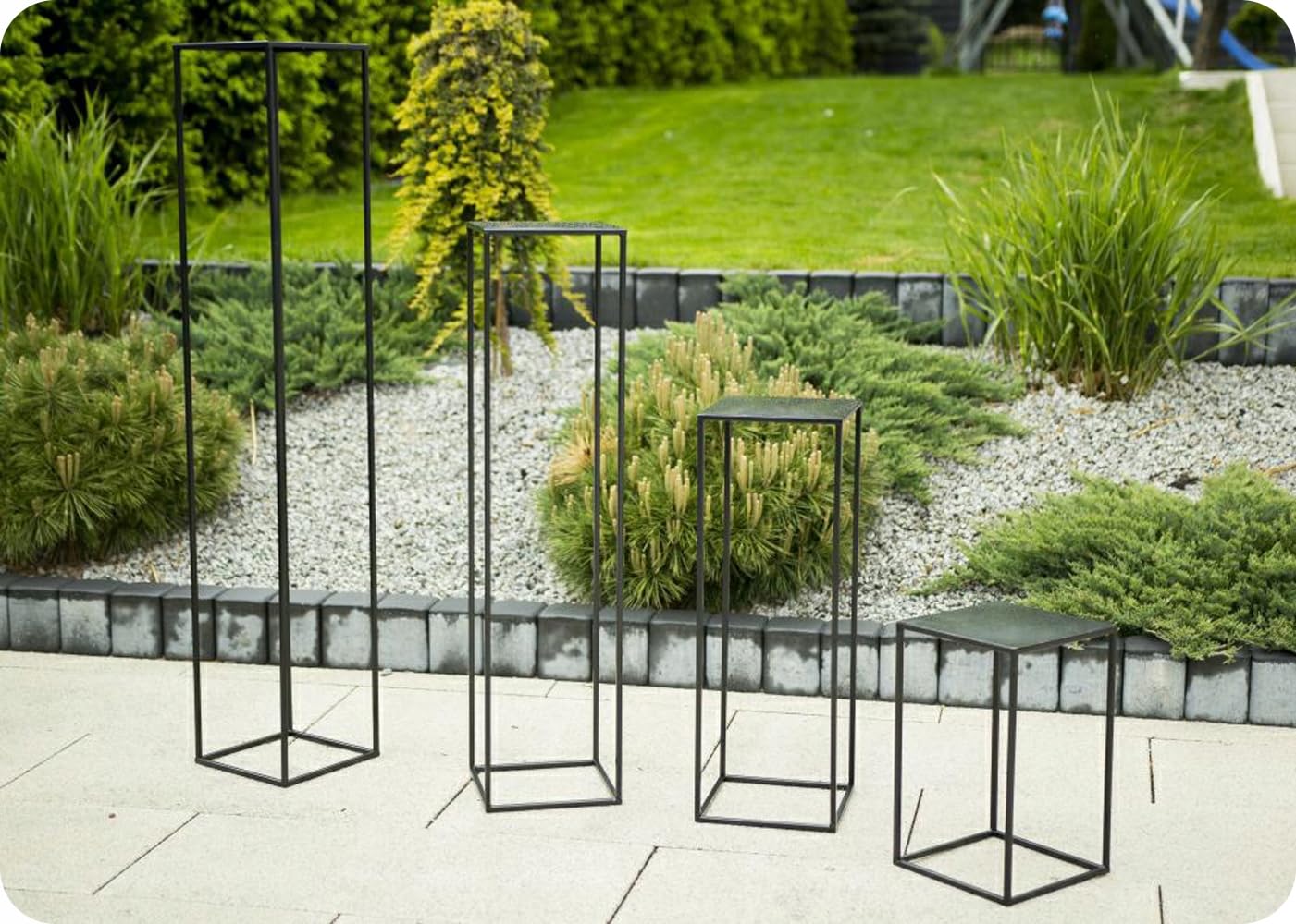 HowHomely Flower Stand Metal Black 100 cm High - Solid and Sturdy Metal Plant Stand - Plant Holder for Decoration in Living Room, Bedroom, or Office