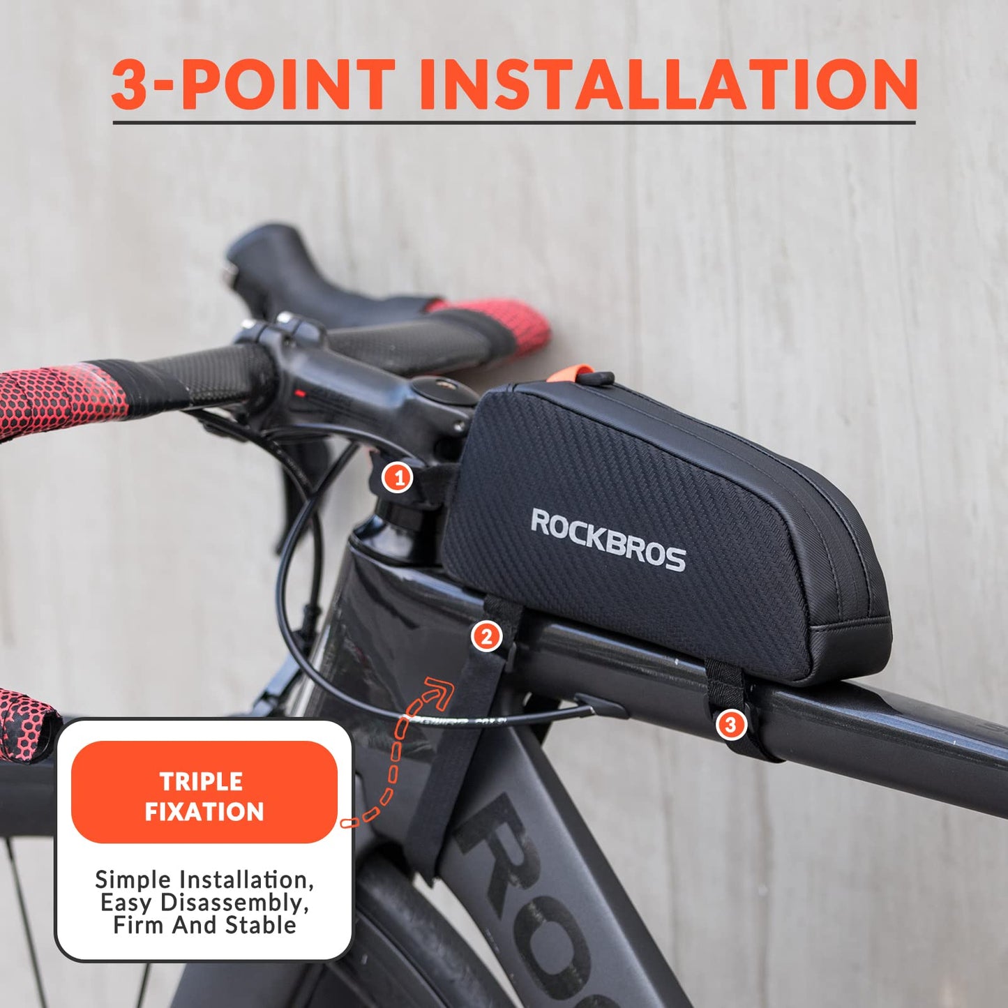 ROCKBROS frame bag bicycle bag for bike frame top tube bag approx.1L 22 * 10 * 5.5cm