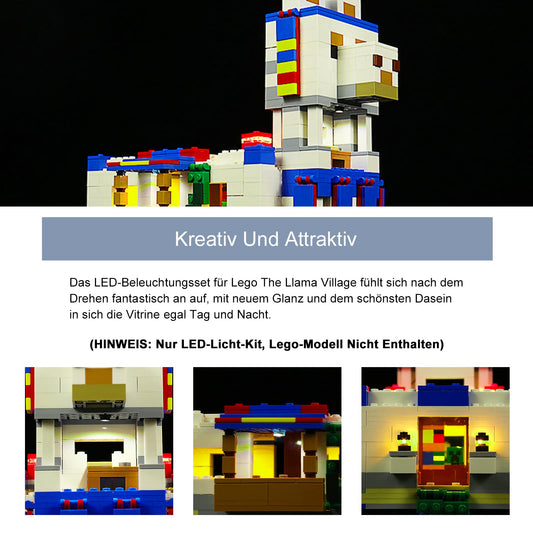 Voice control LED light set for Lego 21188 Minecraft The Llama Village set (No Lego model), decoration lighting set for Minecraft Lego The Llama Village. Creative gift.