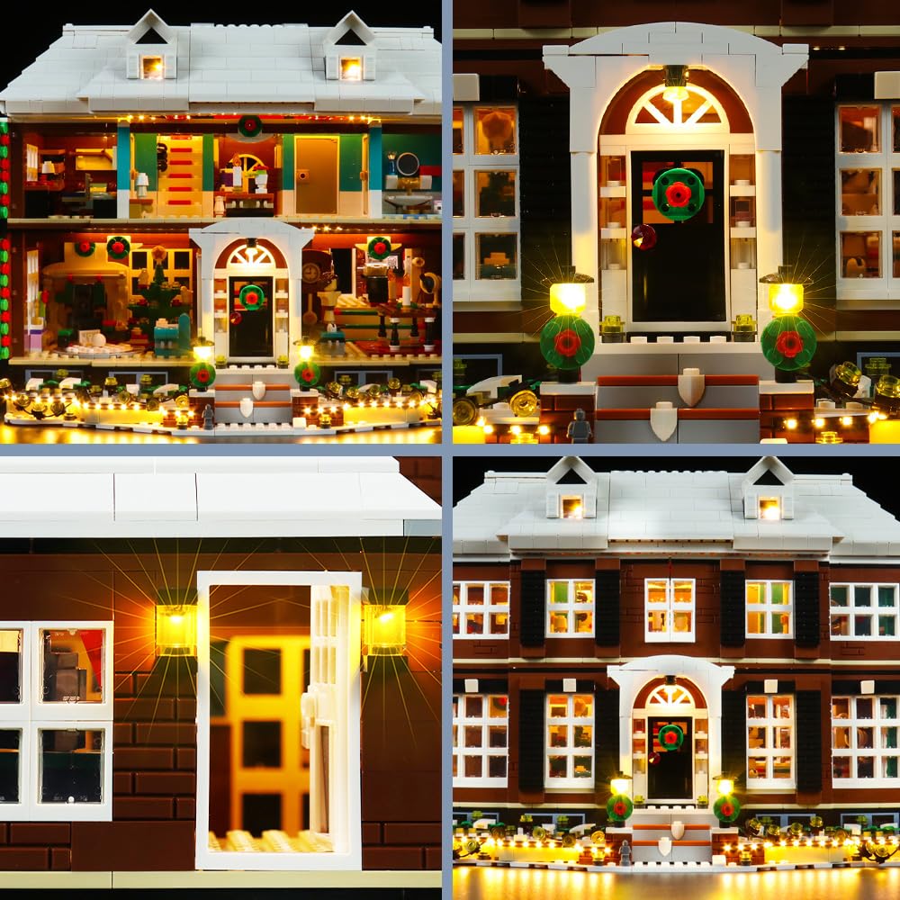 BrickBling LED Light Set for Lego 21330 Ideas Home Alone, Exclusive Lighting Collectible Home Decor Creative Gift (Lighting kit only, no Lego model) - Standard Version