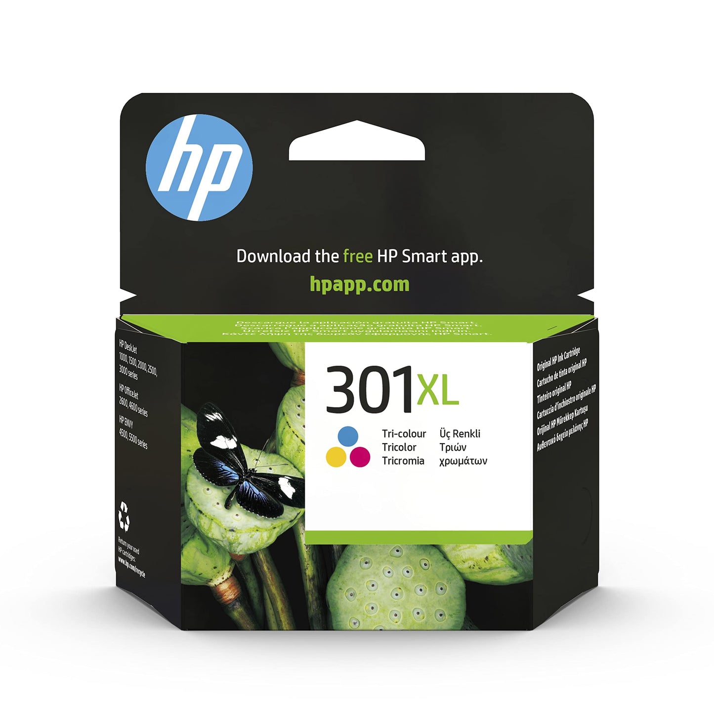 HP Ink Cartridge 301XL, No Refill, Capacity 6ml, 330 pages, Cyan, Magenta, Yellow