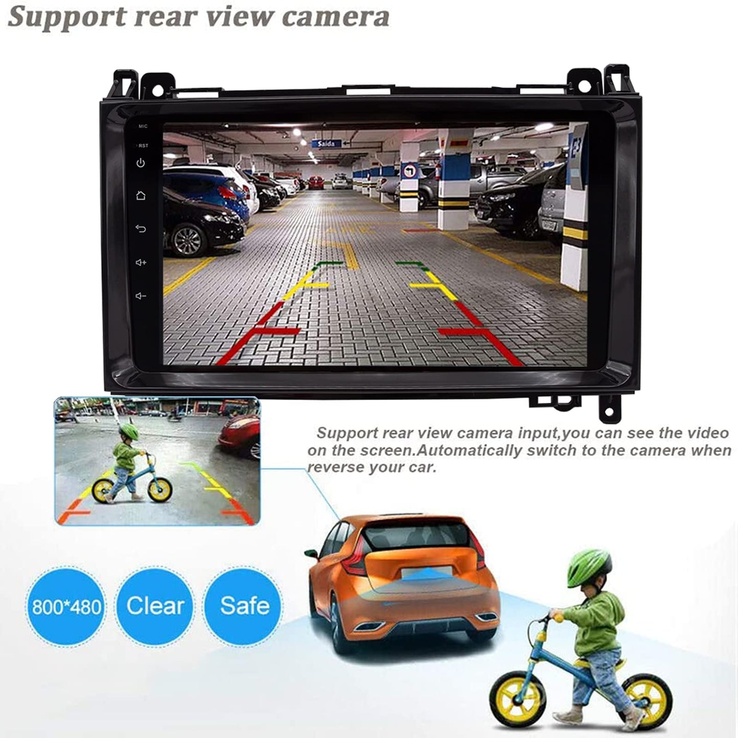 Android 12 car stereo compatible with Mercedes Vito W639 car stereo W169 W245 W639 with CarPlay, Android Auto Octa-Core CPU, 9-inch IPS touchscreen with Bluetooth 5.0 USB WiFi 4G SWC DSP DAB, 6+128GB.