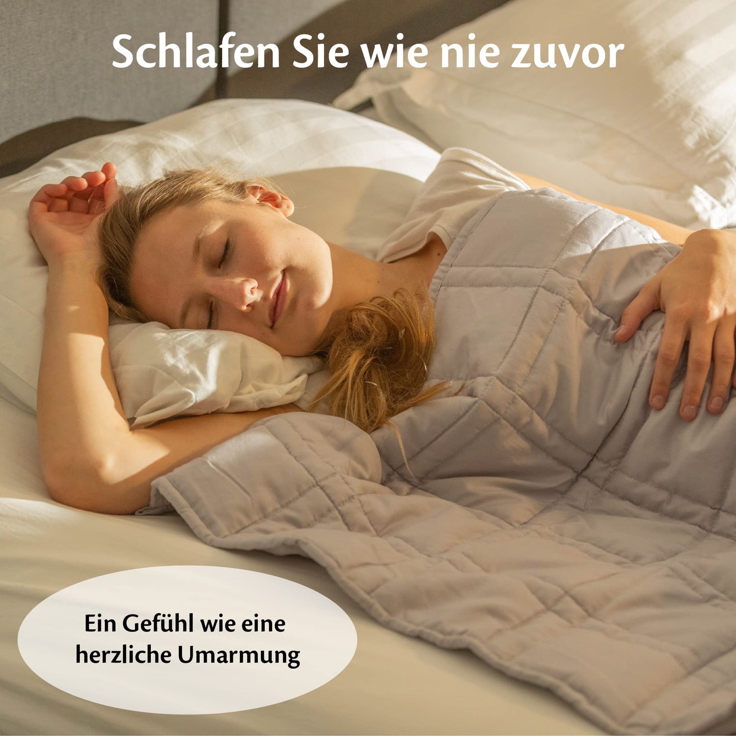 Ella Weighted Blanket 150x200 7kg - Anti Stress Therapy Blanket - Heavy blanket made of 100% cotton - Bed cover for deep sleep and better recovery - Weighted Blanket - For men & women weighing 55-85kg.