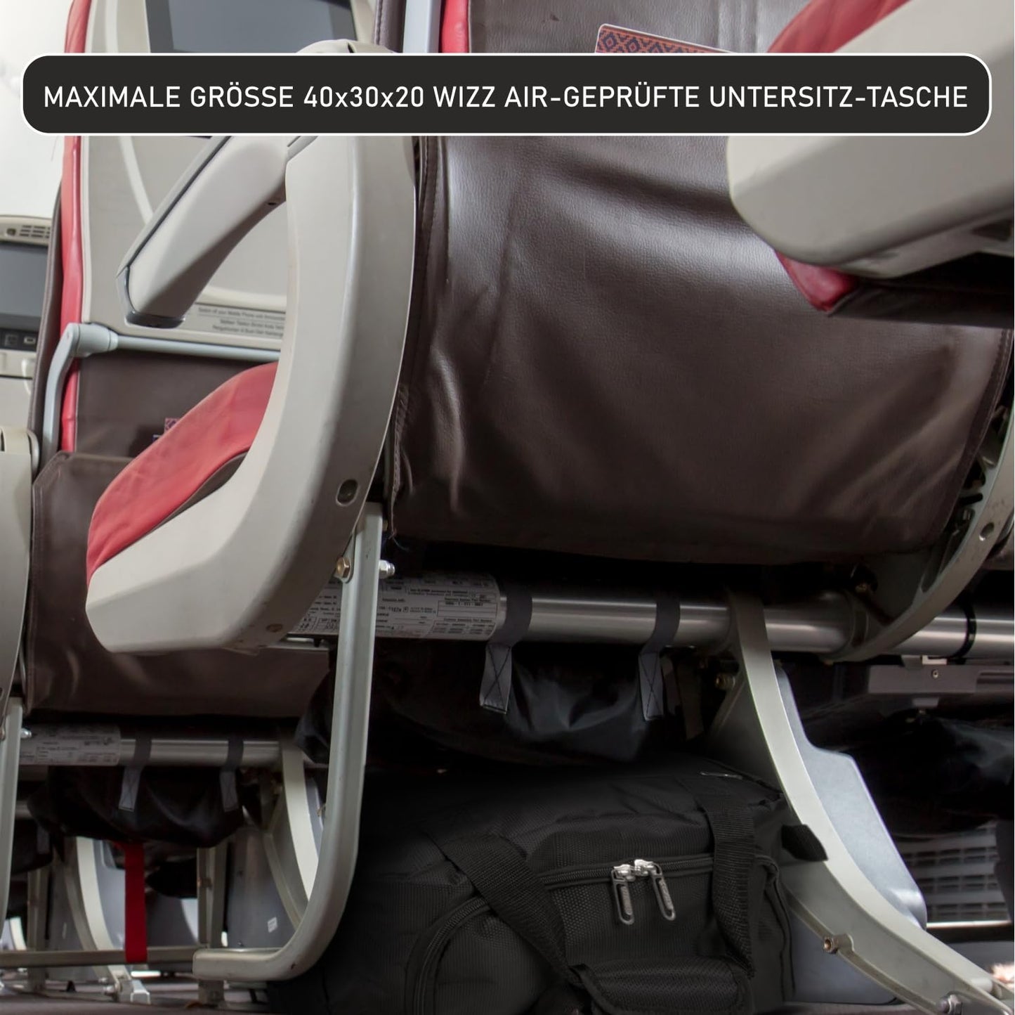 Aerolite 40x30x20cm Ryanair and Wizz Air Maximum Size Under Seat Cabin Bag, Foldable Premium Carry-On Bag, Small Lightweight Ryanair Carry-On Bag 40x30x20, Black