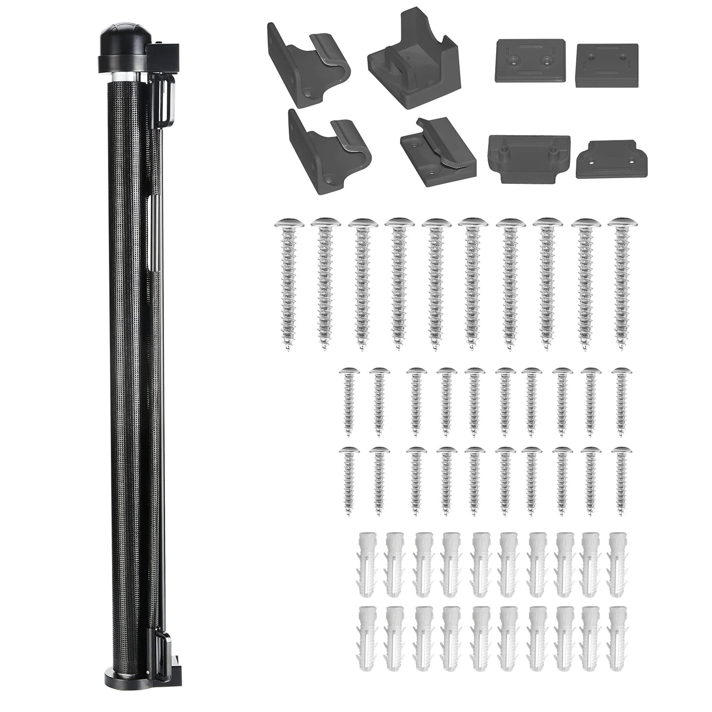 NAIZY door protection gate roller 0-300cm stair protection roller baby stair safety gate and dog door gate retractable door extendable dog barriers for indoor and outdoor - black