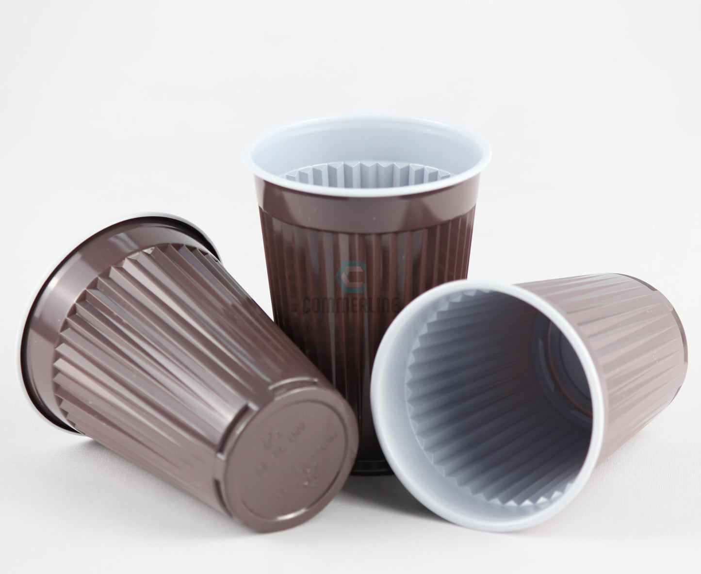 Commerline thermal cup brown-white 180 ml | 3000 pieces Disposable vending cup Disposable thermal cup Hot drink cup | Plastic cup Compatible with vending machines Drinking cup for machines 0.18l