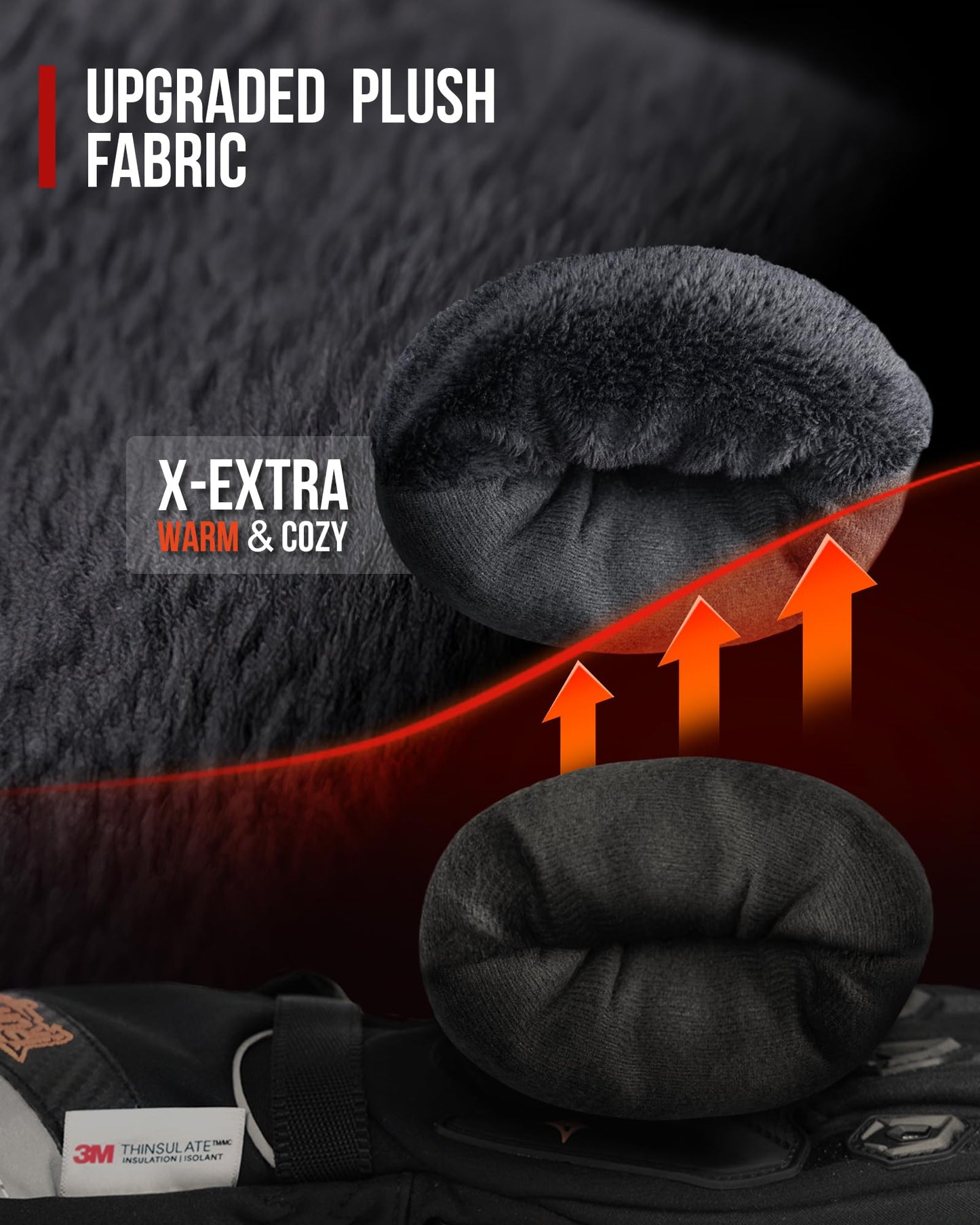 IRON JIA'S Heated Gloves for Motorcycle Men Winter 2025 New 3000mAh USB Charging 2-in-1 Cable Touchscreen Water and Windproof suitable for Riding Skiing and Mountaineering XL