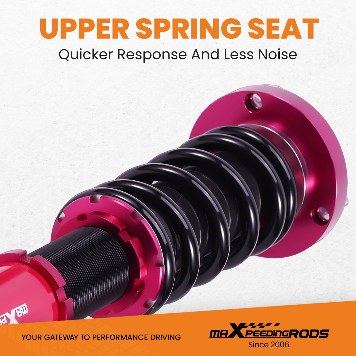 maXpeedingrods suspension coilover for E46 3 Series 98-06 adjustable hardness 320d, 330d Red.