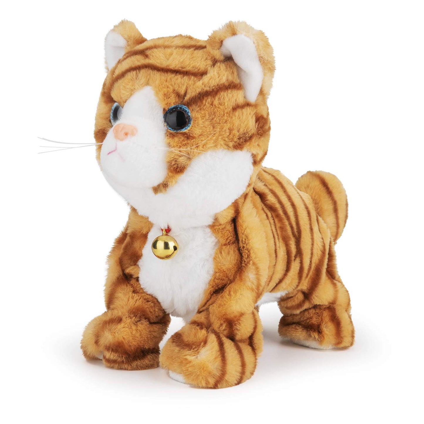 Interactive electronic plush cat toy - Update Touch Control Meow Kitten with LED eyes, electronic robot cat toy gifts for boys & girls children's birthday Christmas